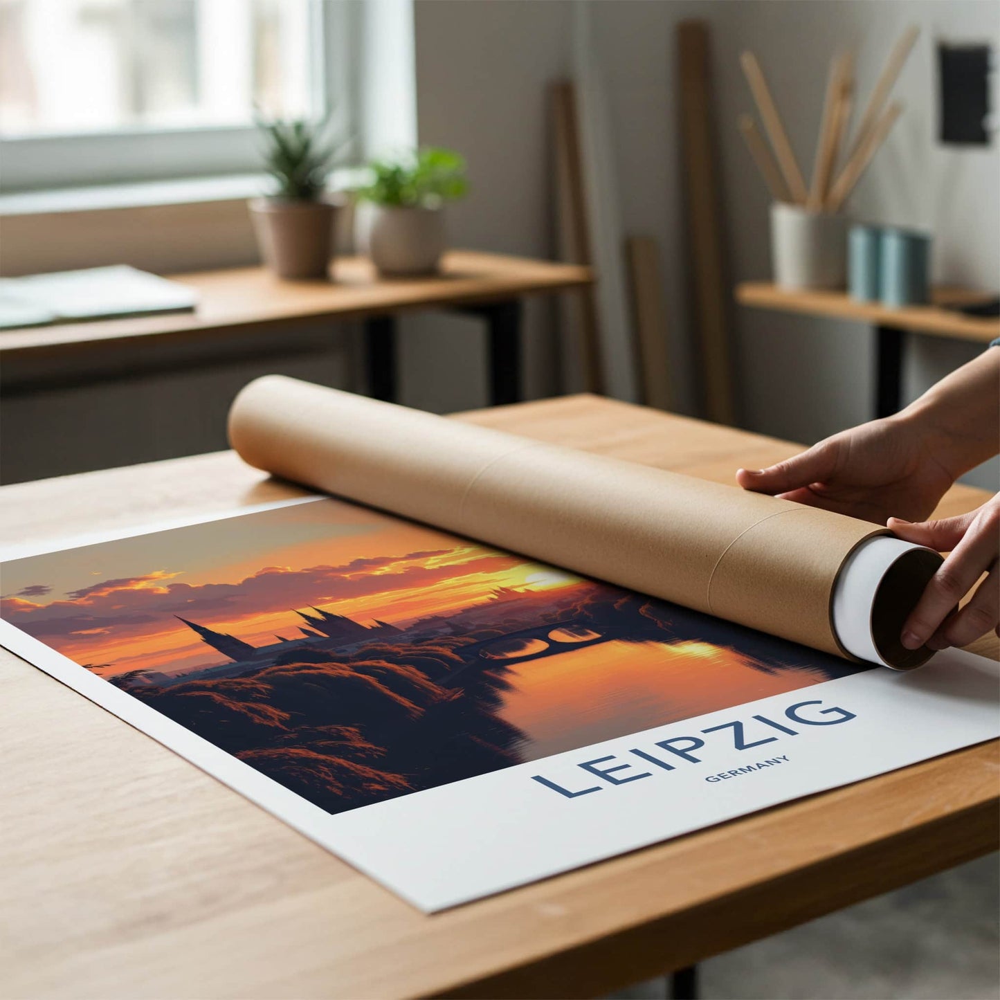 Leipzig Poster - Germany Wall Art - Vibrant Sunset Cityscape Home Decor