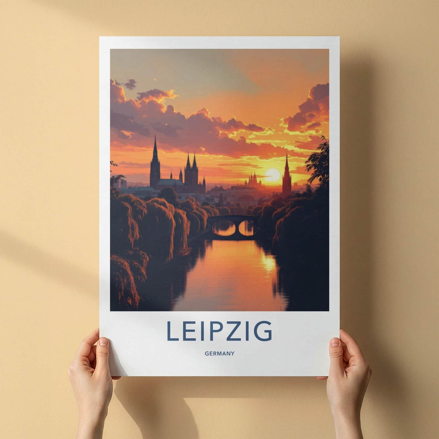 Leipzig Poster - Germany Wall Art - Vibrant Sunset Cityscape Home Decor