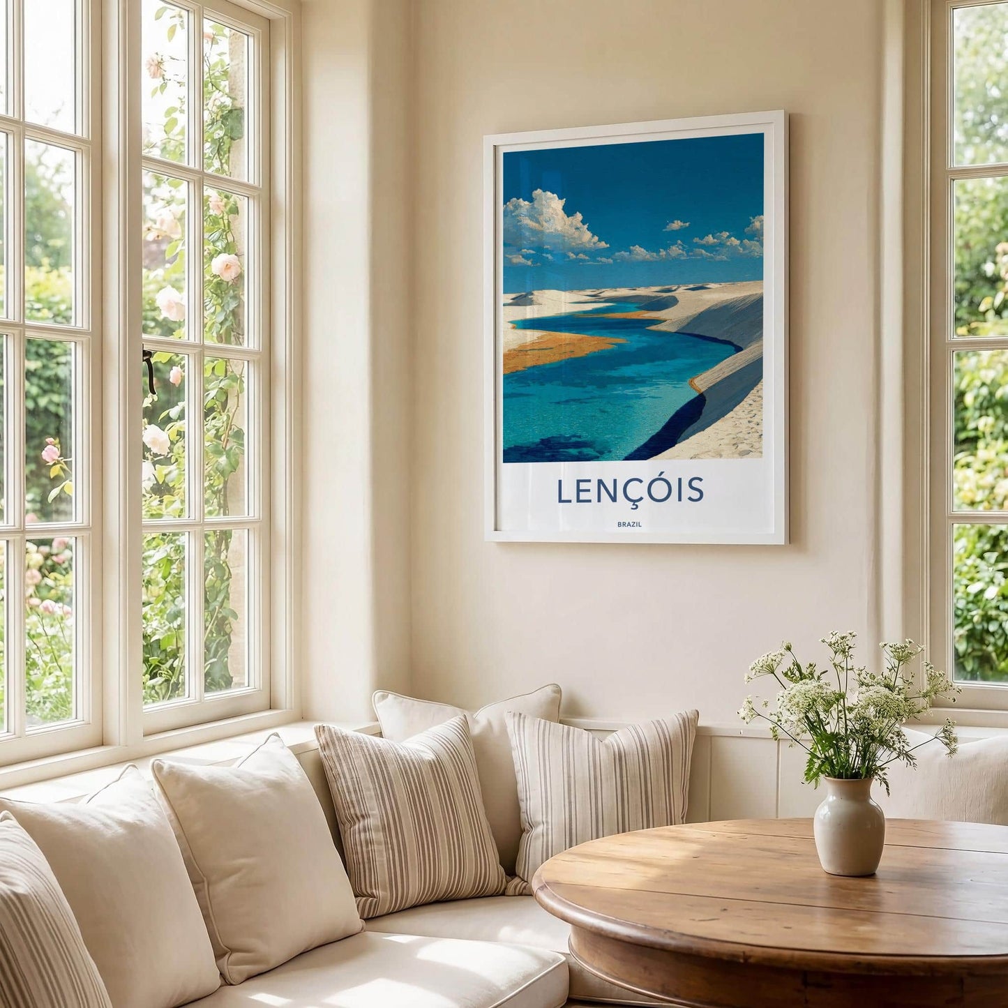 Lencois Poster - Brazil Travel Art - White Dunes Lagoons Home Decor