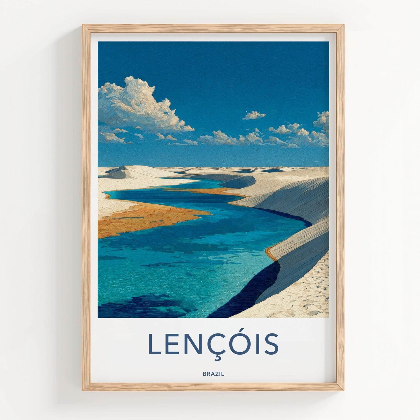 Lencois Poster - Brazil Travel Art - White Dunes Lagoons Home Decor