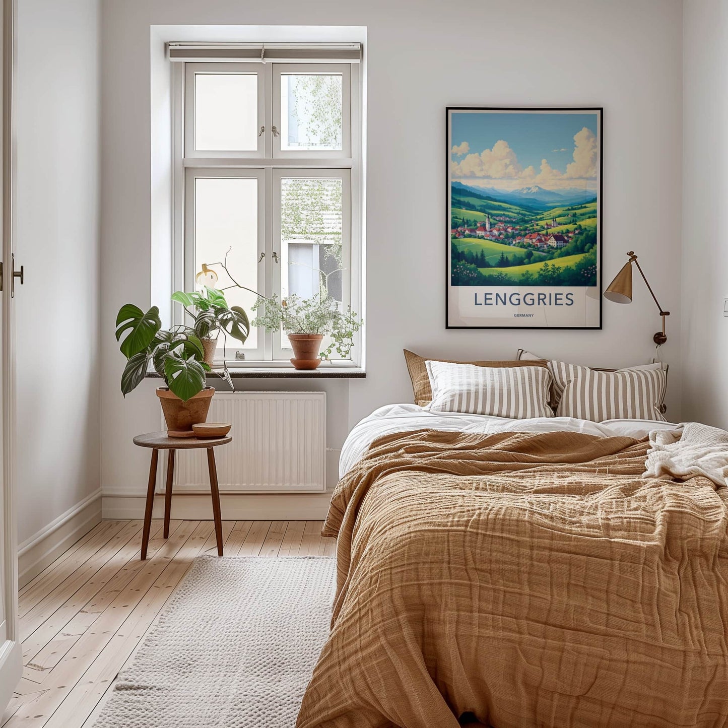 Lenggries Poster - Germany Travel Art - Alpine Village Scene Home Decor