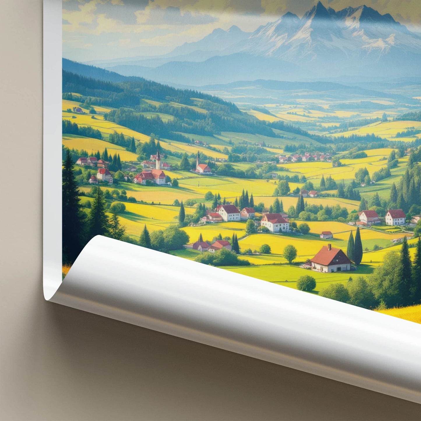 Lenggries Poster - Germany Travel Art - Golden Valley Mountains Home Decor