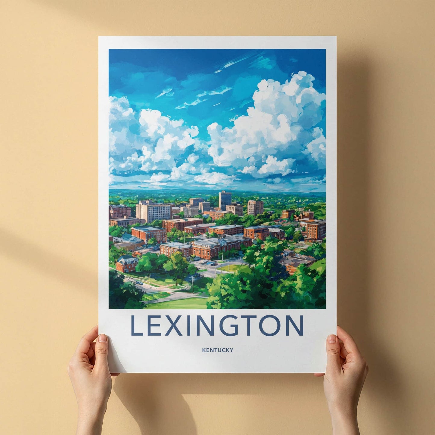 Lexington Poster - Kentucky Wall Art - Vibrant Cityscape Trees Home Decor