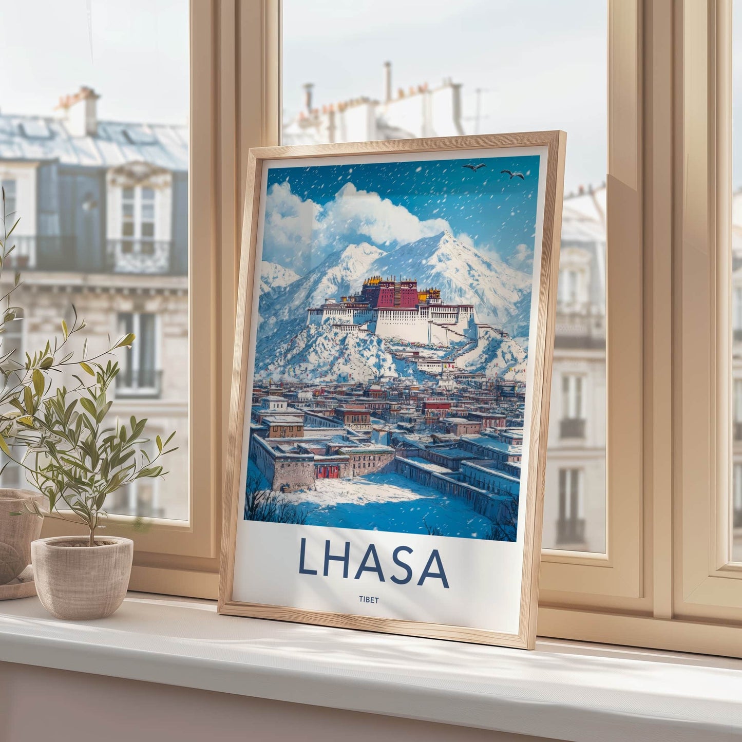 Lhasa Poster - Tibet Framed Print - Snowy Potala Palace Framed Decor
