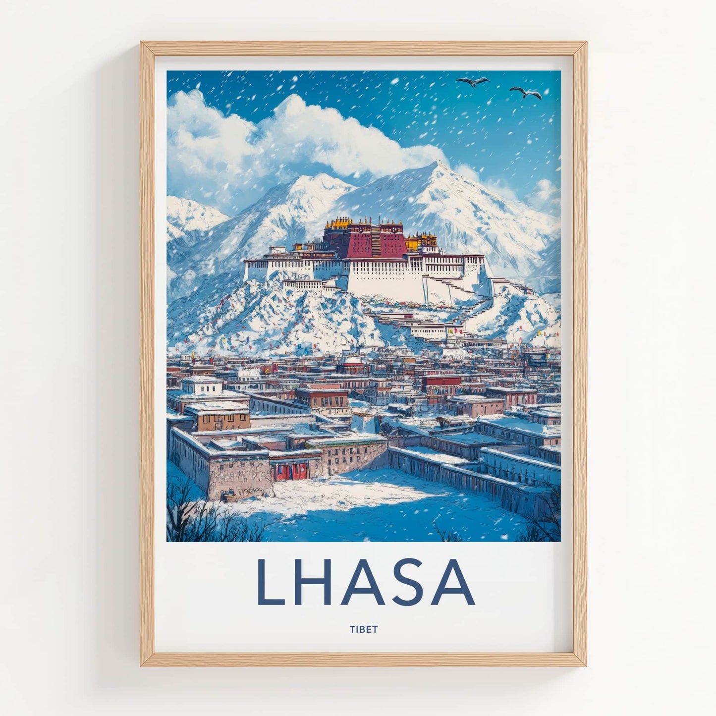 Lhasa Poster - Tibet Framed Print - Snowy Potala Palace Framed Decor