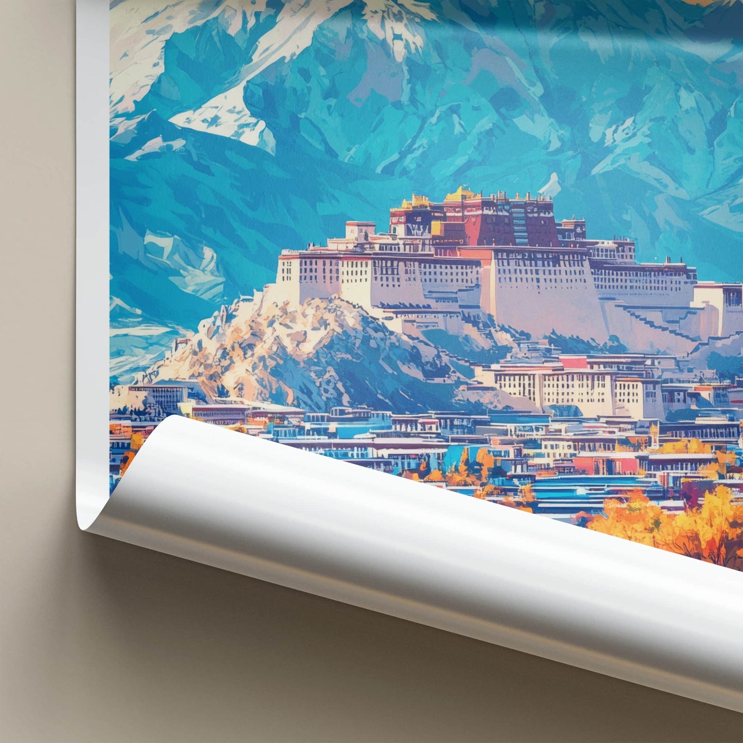 Lhasa Poster - Tibet Travel Print - Potala Palace City Gallery Art