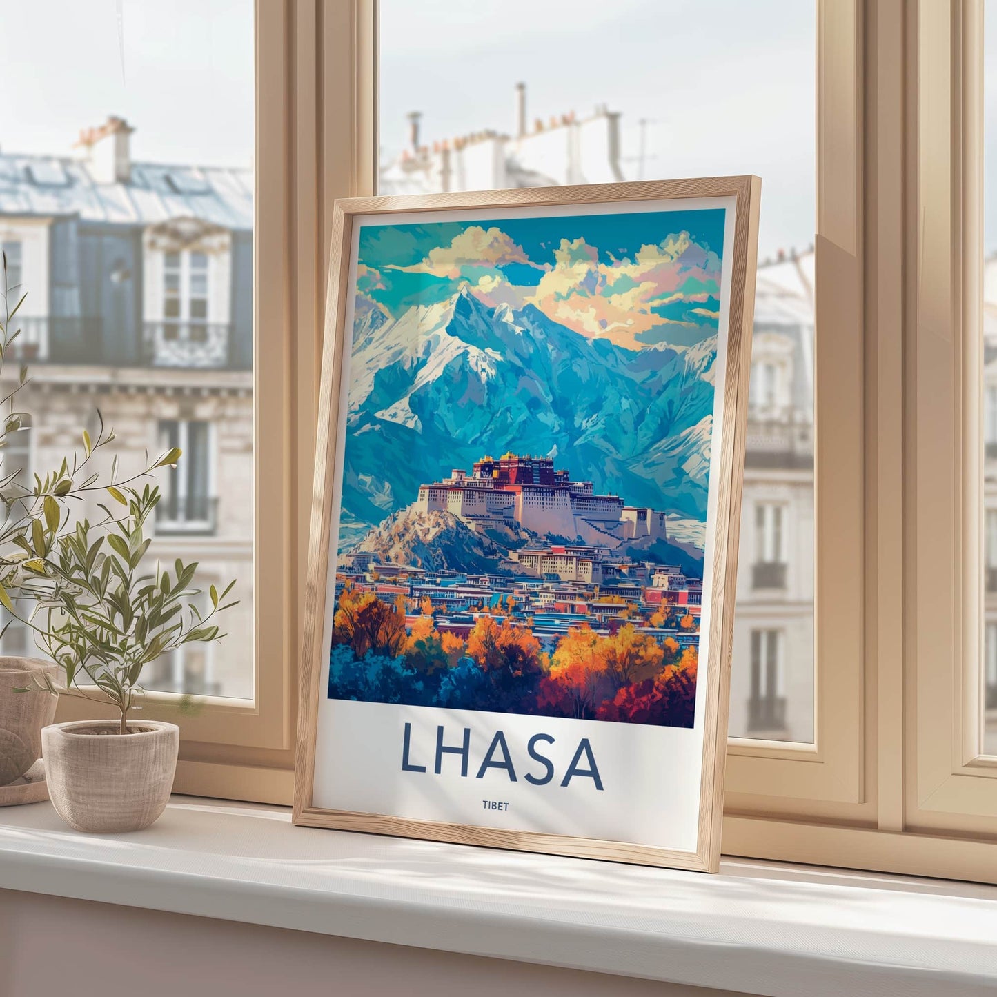Lhasa Poster - Tibet Travel Print - Potala Palace City Gallery Art