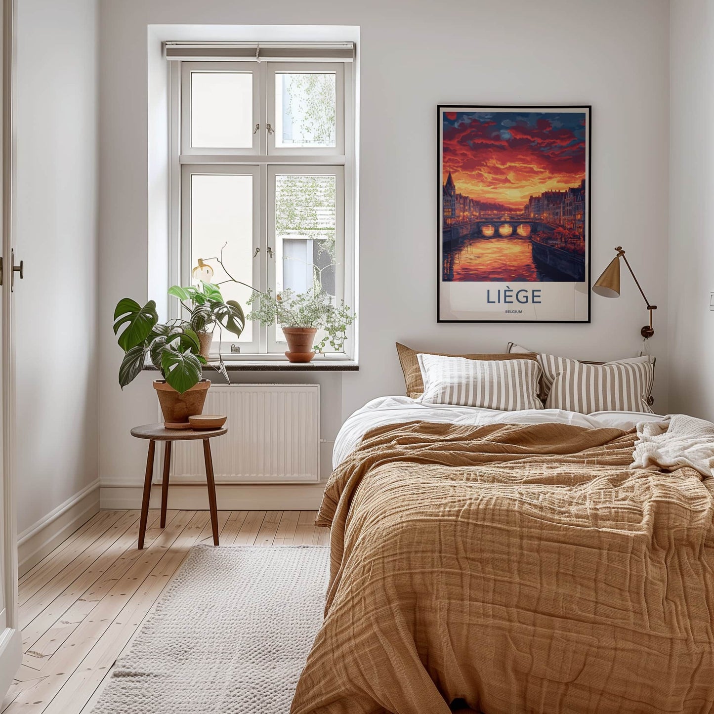 Liege Poster - Belgium Framed Print - Fiery River City Framed Decor