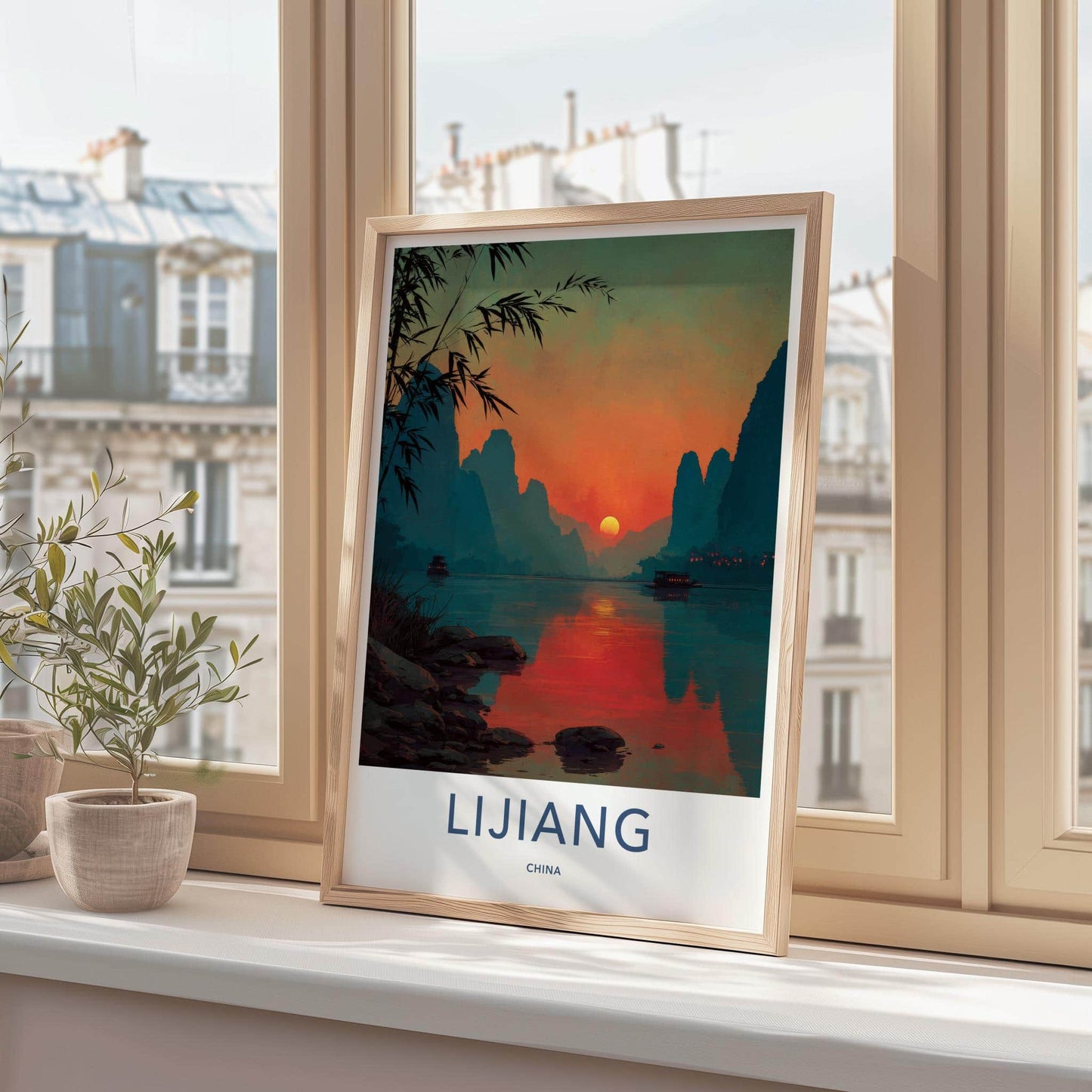 Lijiang Poster - China Framed Art - Karst River Sunset Gallery Art