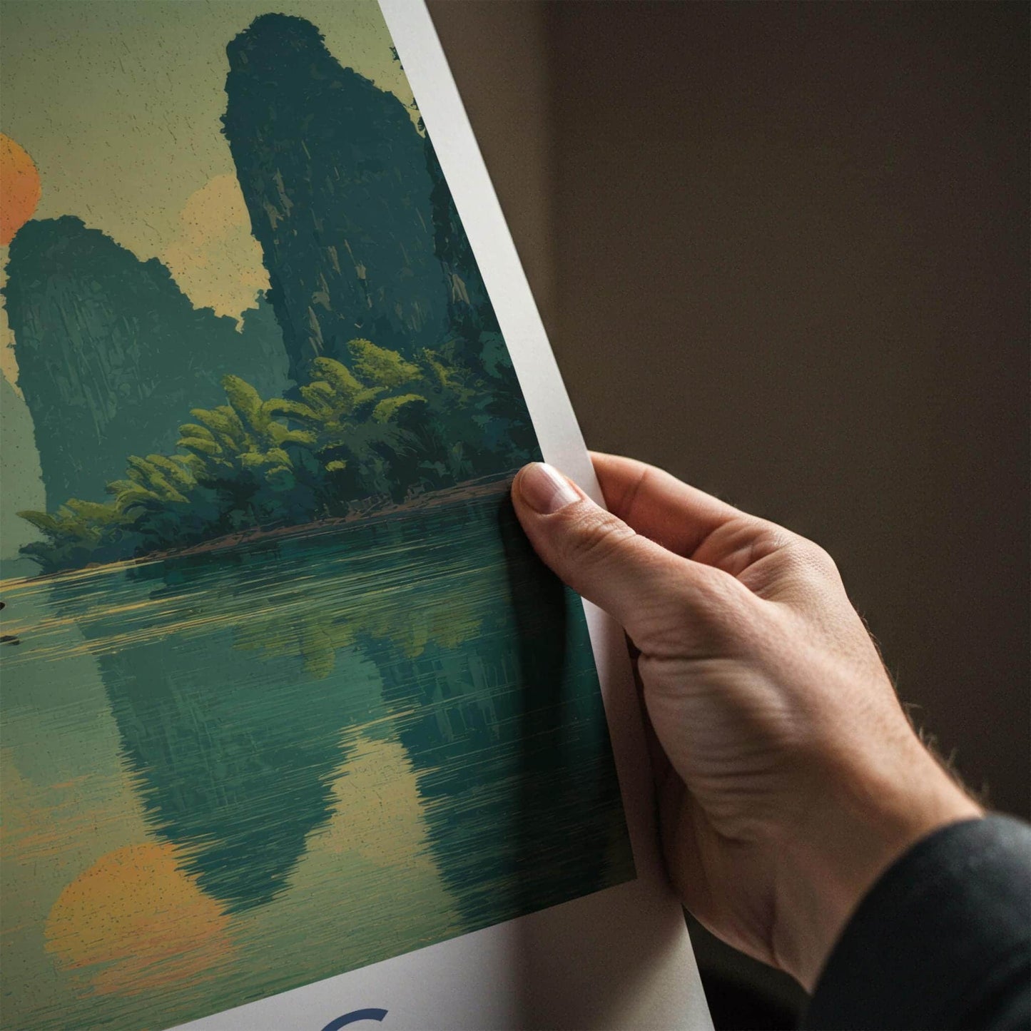 Lijiang Poster - China Travel Art - River Karst Mountains Home Decor