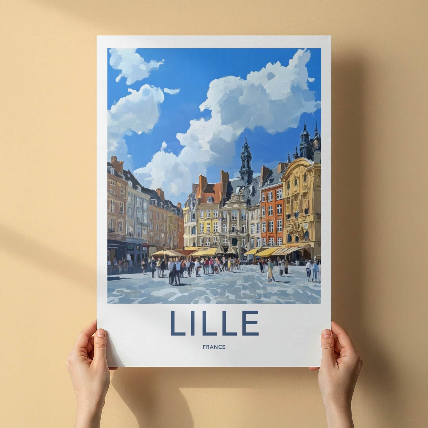 Lille Poster - France Travel Art - Lively City Plaza Home Decor
