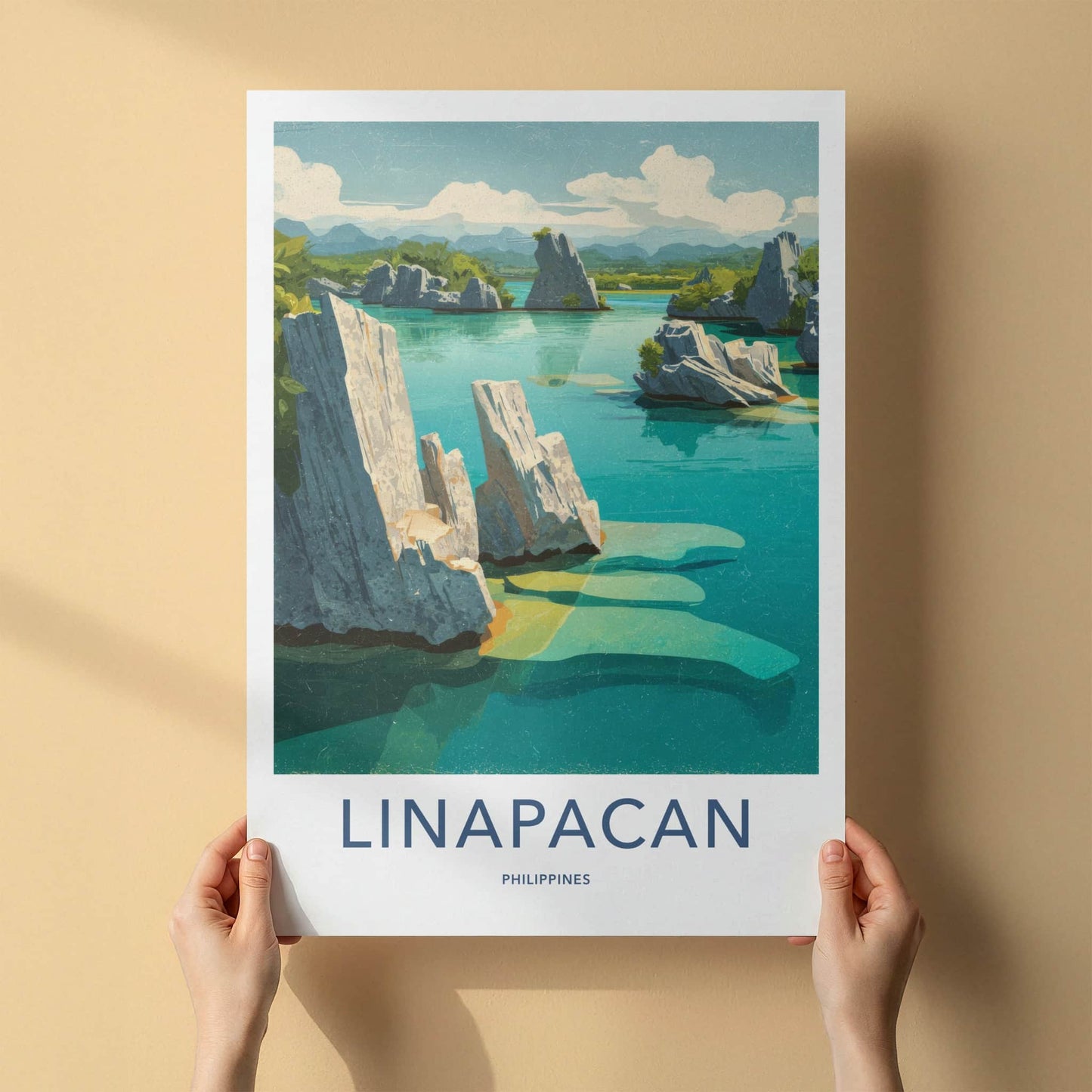 Linapacan Poster - Philippines Art Print - Limestone Karsts Gallery Art