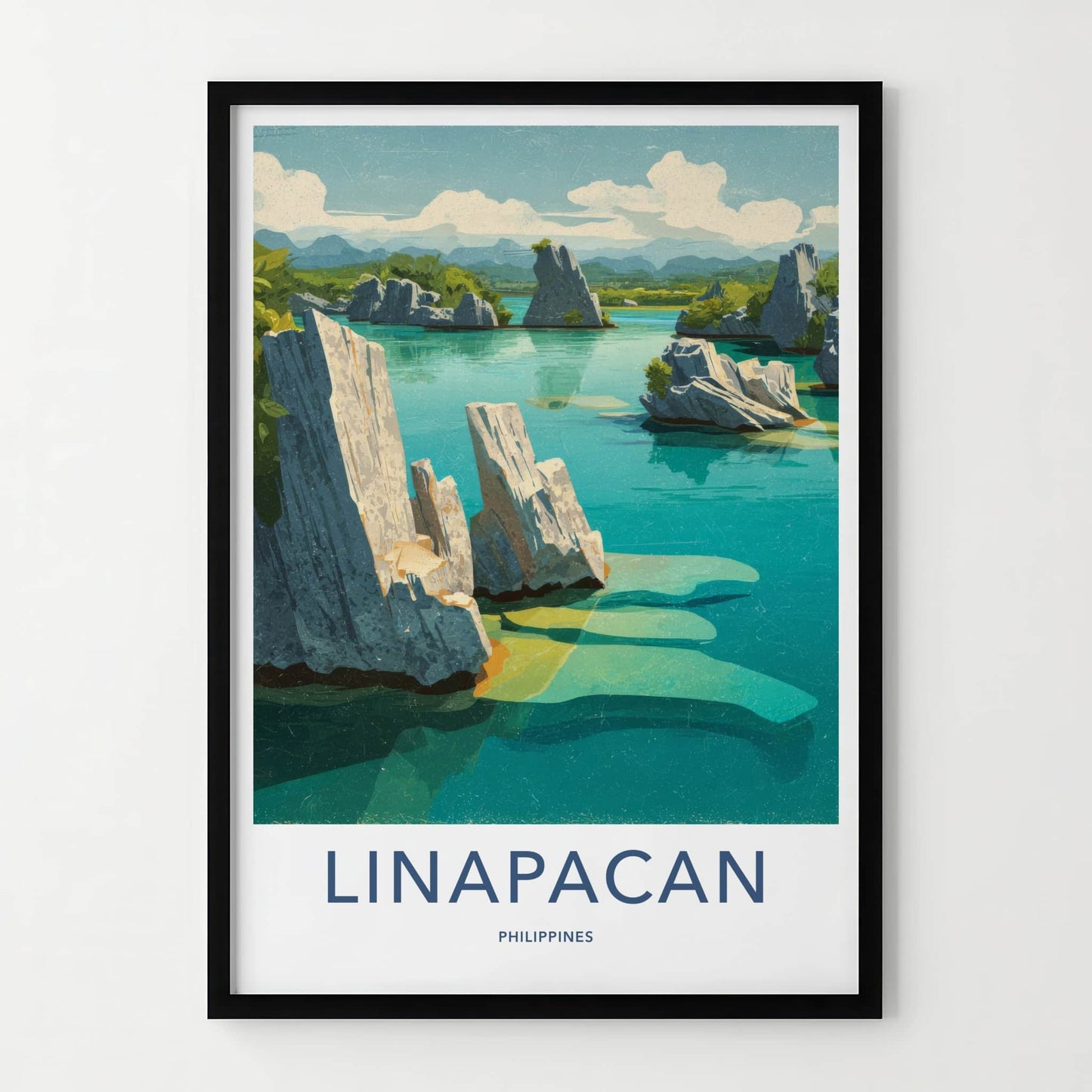 Linapacan Poster - Philippines Art Print - Limestone Karsts Gallery Art