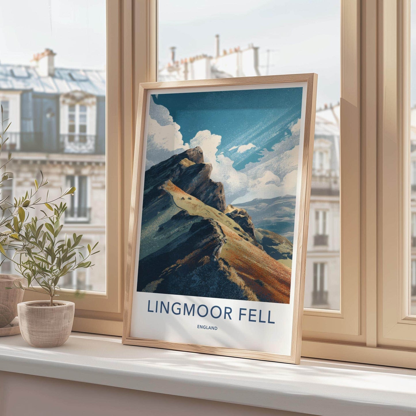 Lingmoor Fell Poster - England Travel Art - Rugged Mountain Path Wall Decor