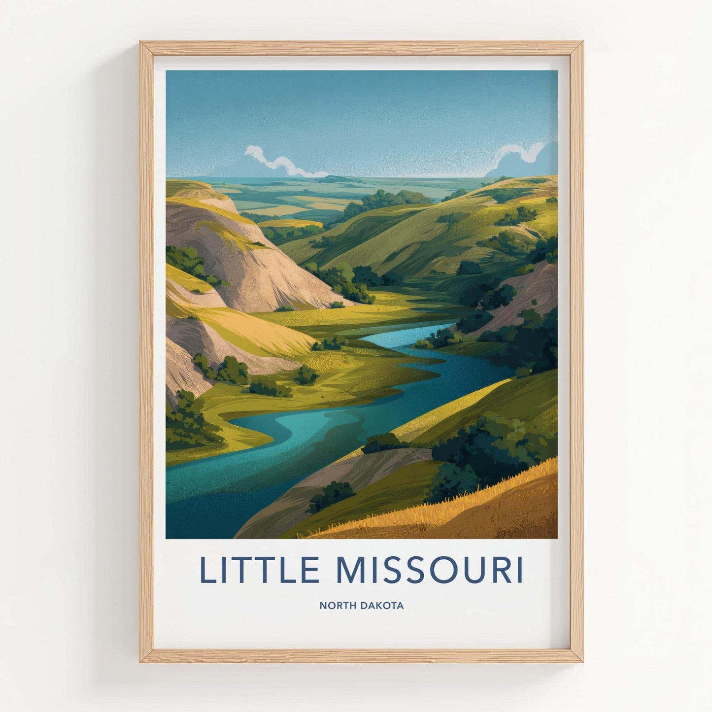 Little Missouri Poster - North Dakota Travel Art - Winding River Hills Home Decor