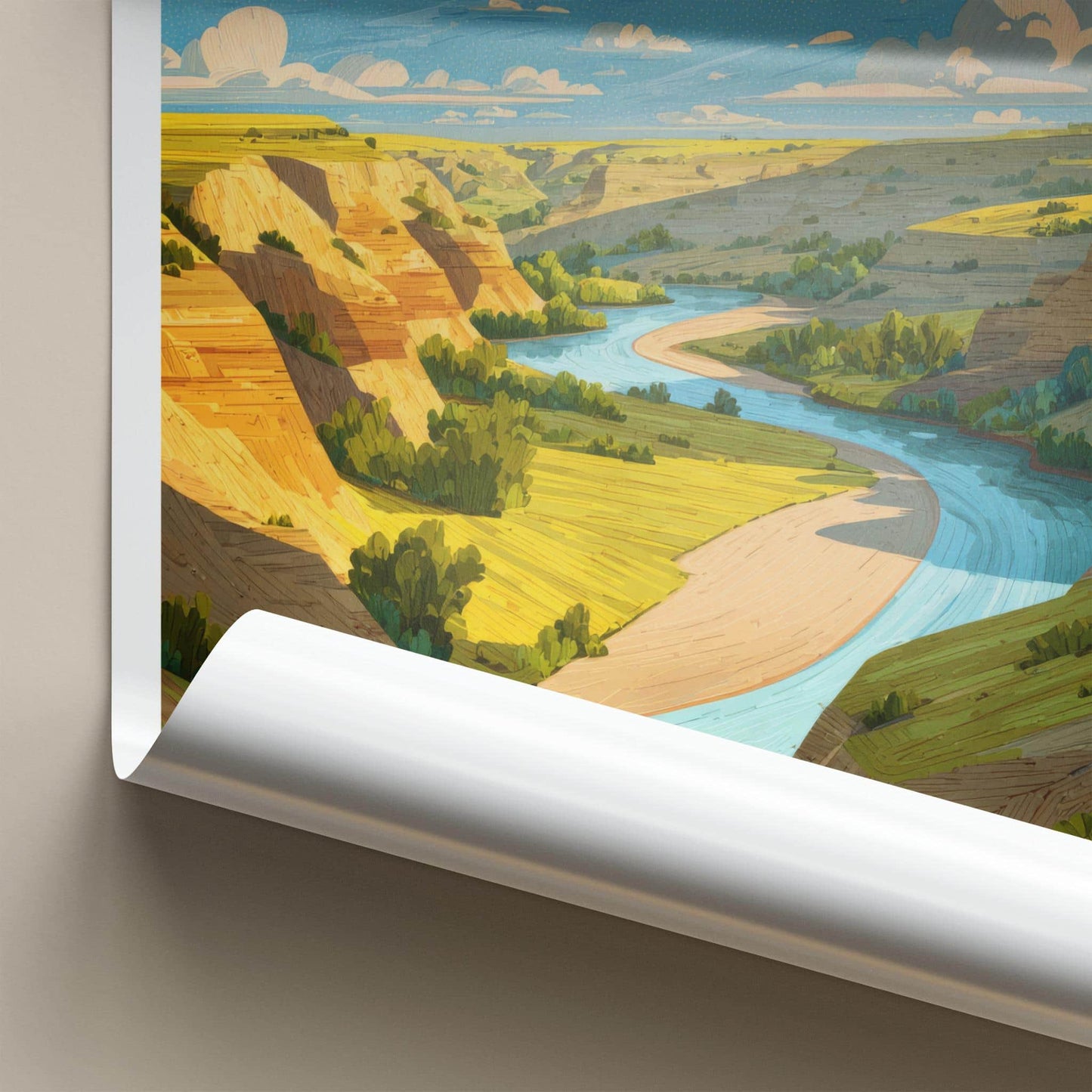 Little Missouri Poster - North Dakota Wall Art - Winding River Canyon Home Decor
