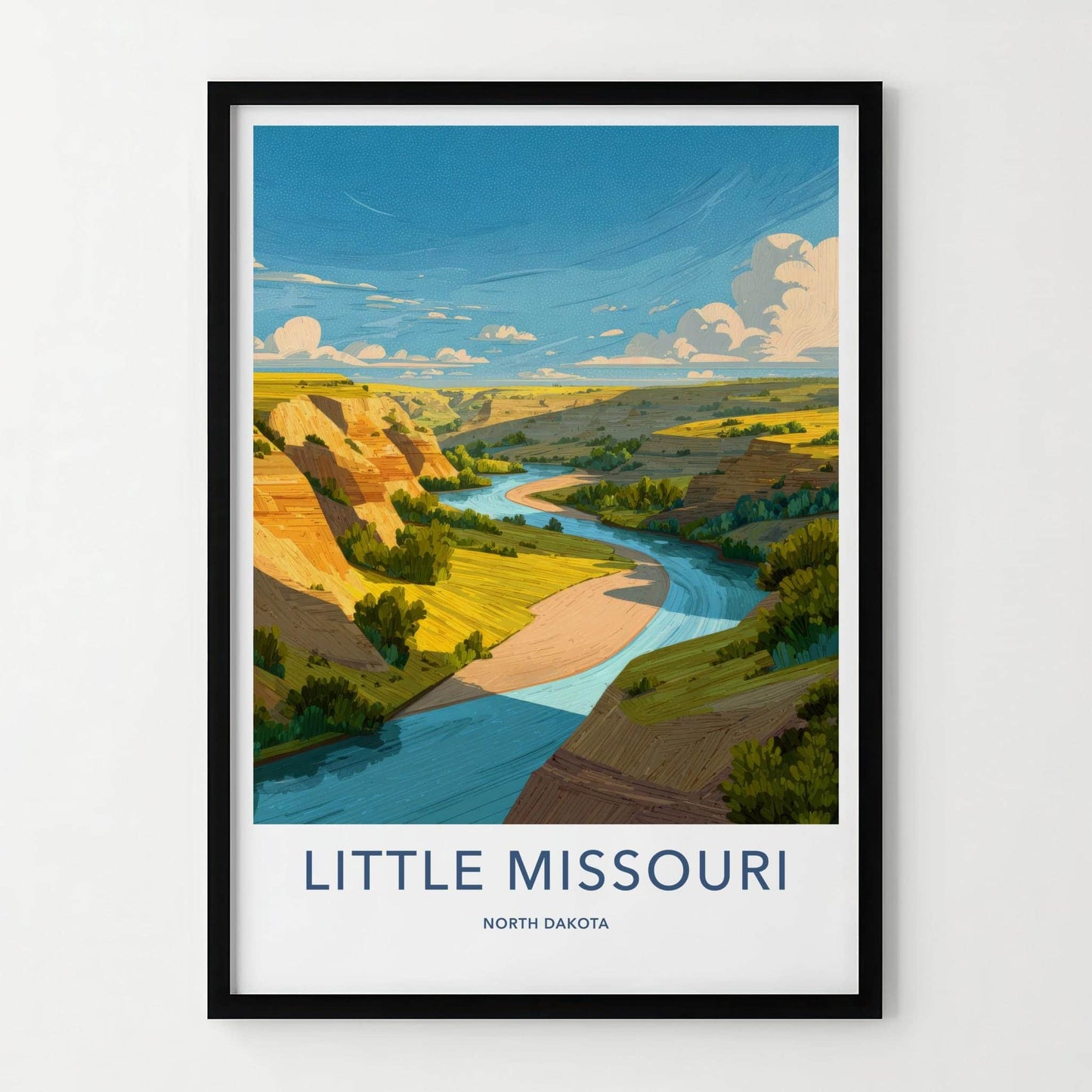 Little Missouri Poster - North Dakota Wall Art - Winding River Canyon Home Decor
