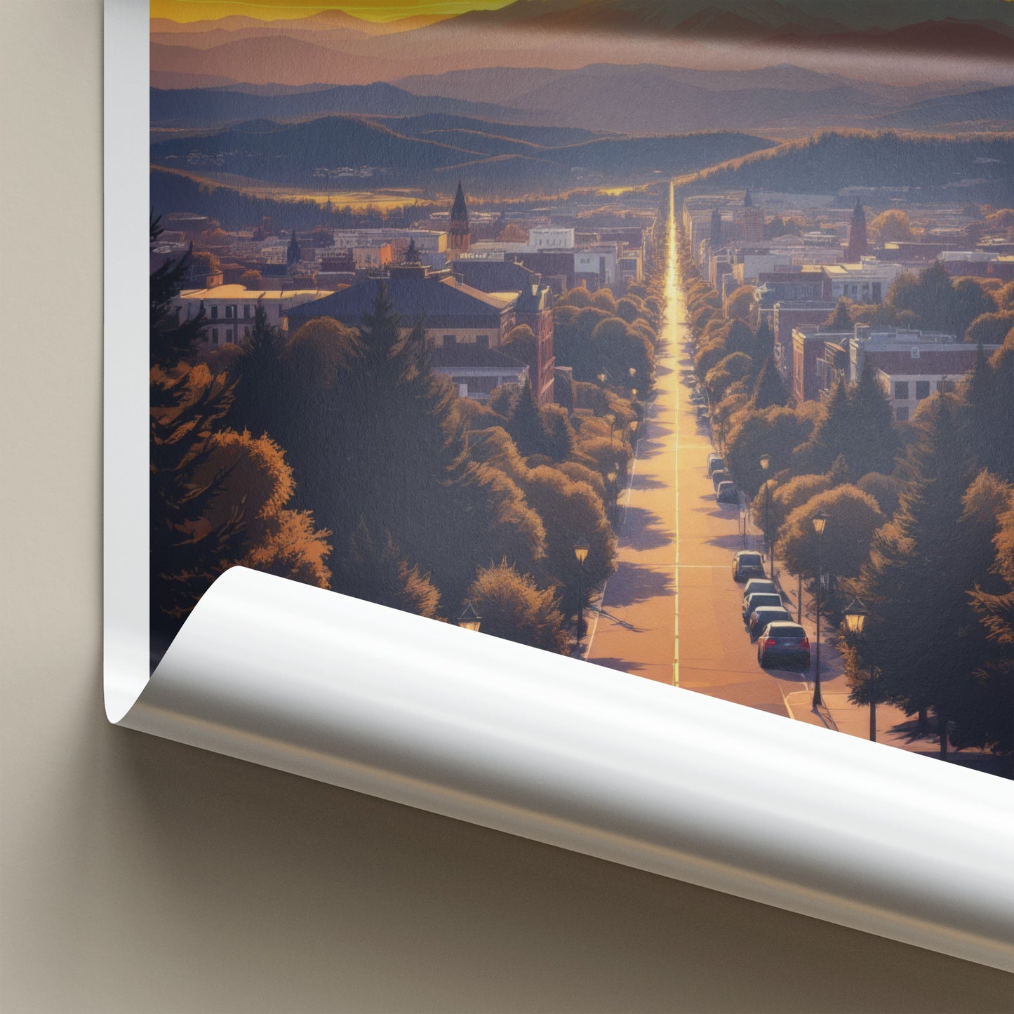 Littleton Poster - Colorado Travel Art - Golden Sunset Street Home Decor