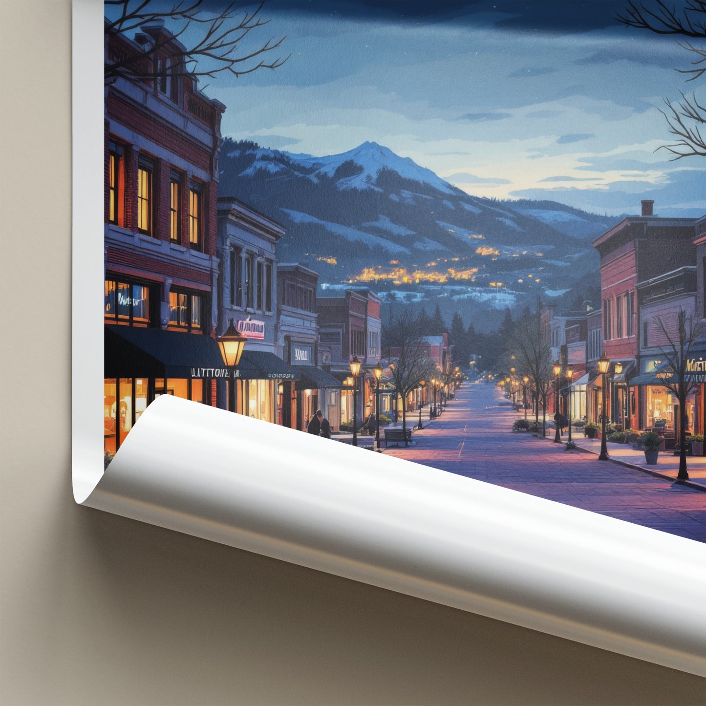 Littleton Poster - Colorado Travel Art - Starry Mountain Street Wall Decor