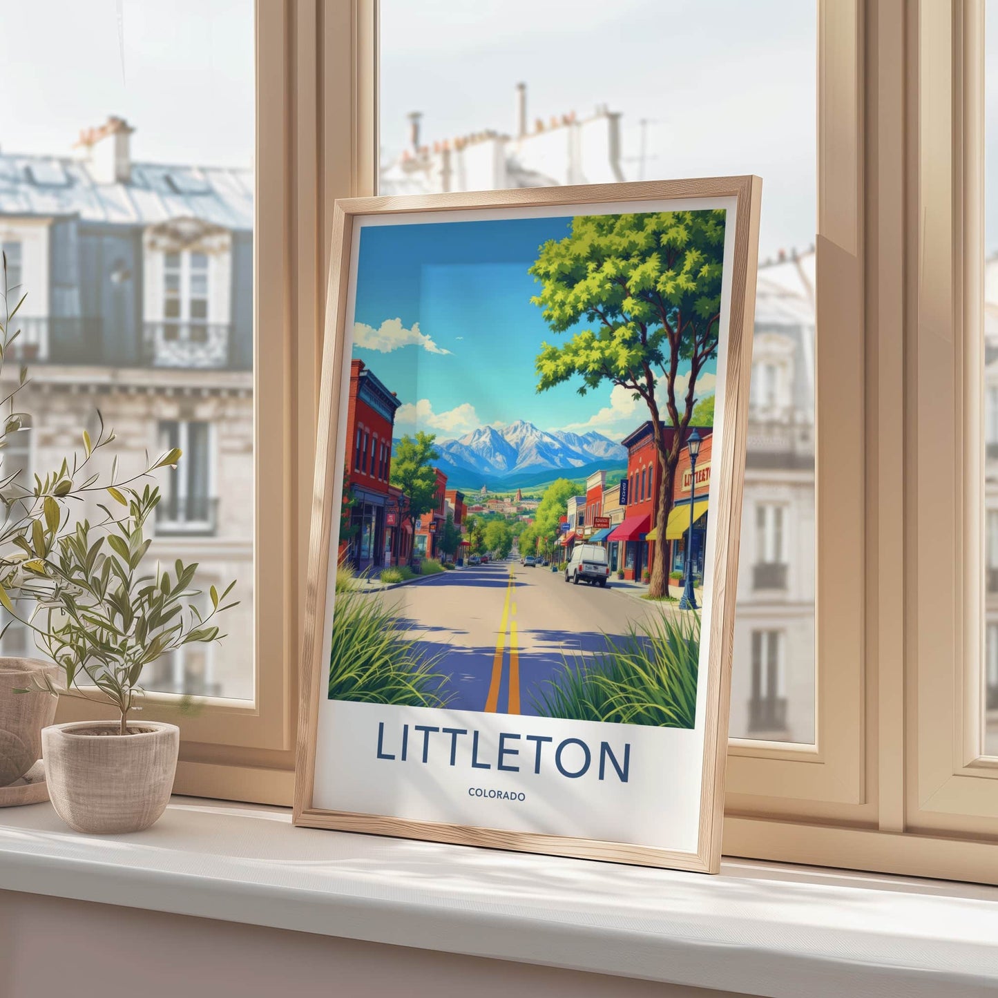 Littleton Poster - Colorado Travel Art - Vibrant Main Street Home Decor