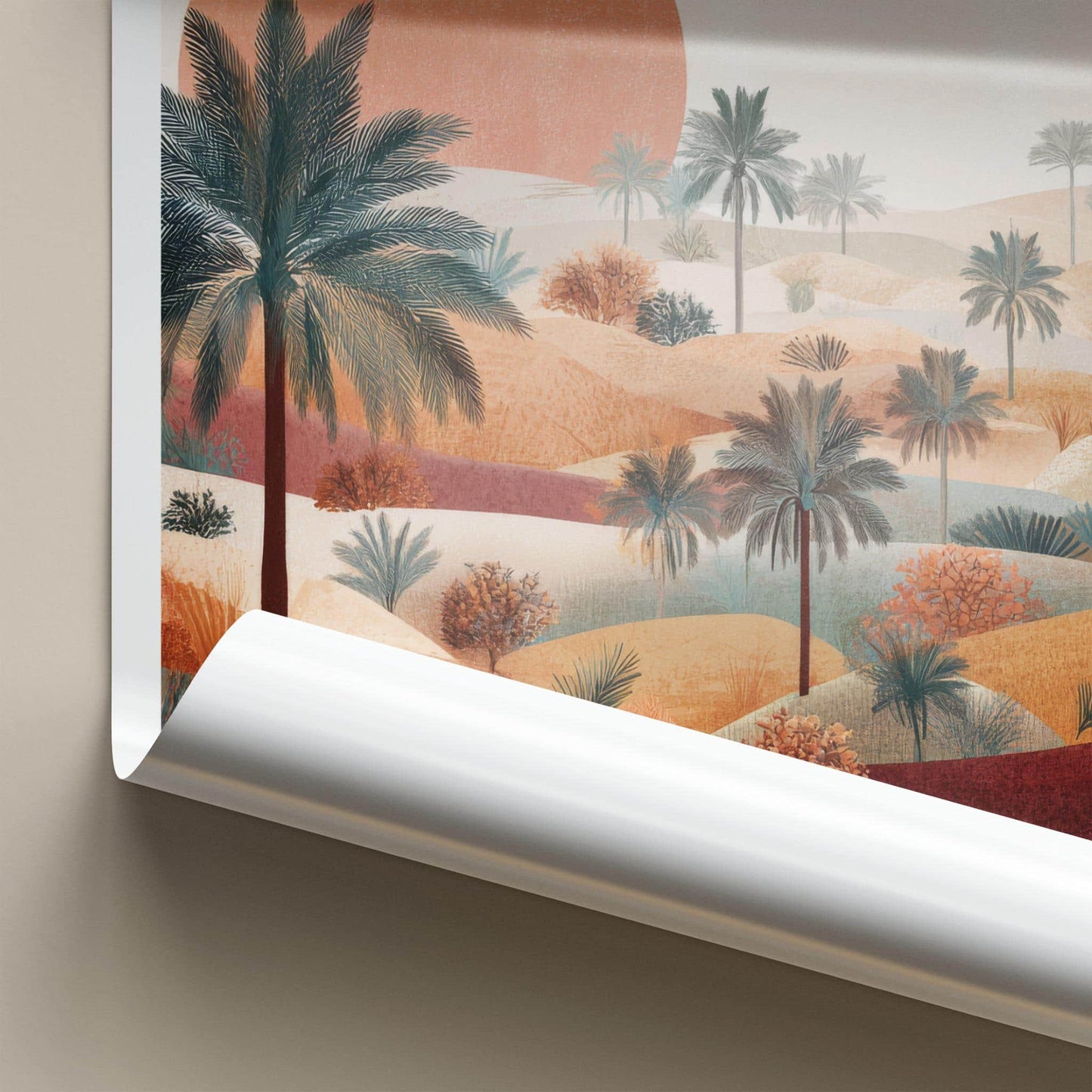 Liwa Oasis Poster - United Arab Emirates Fine Art - Desert Palm Sunset Gift