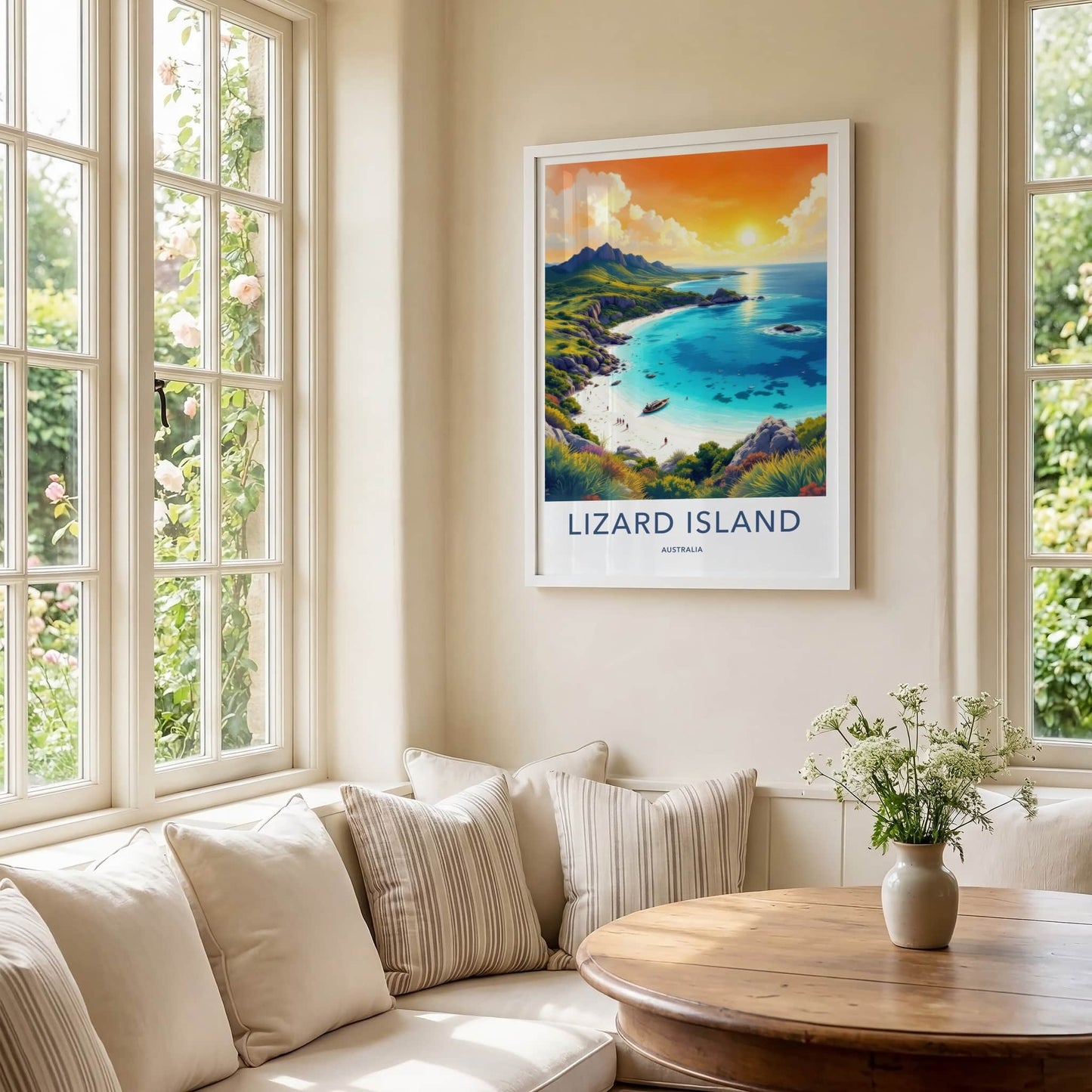 Lizard Island Poster - Australia Travel Art - Tropical Beach Sunset Wall Decor