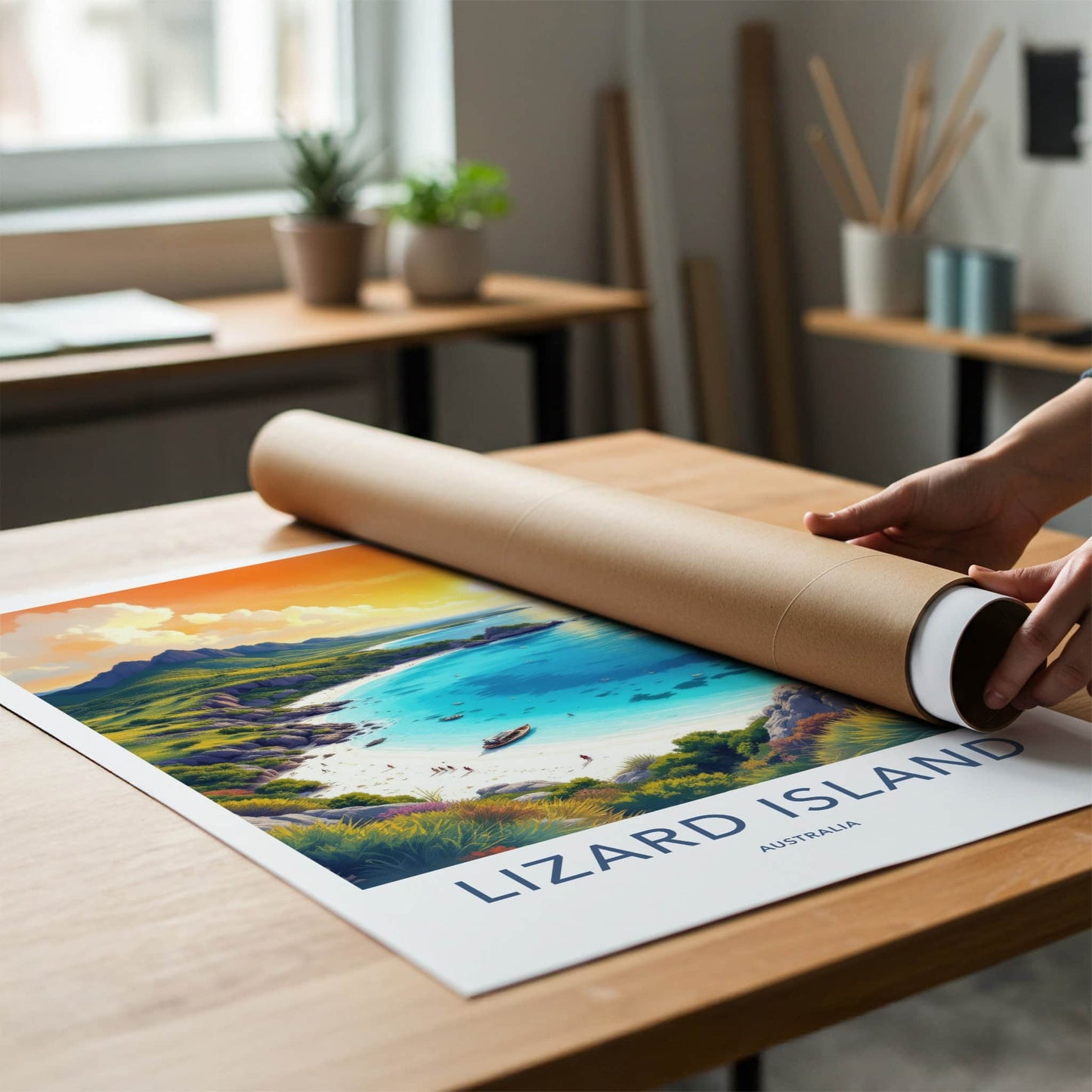 Lizard Island Poster - Australia Travel Art - Tropical Beach Sunset Wall Decor