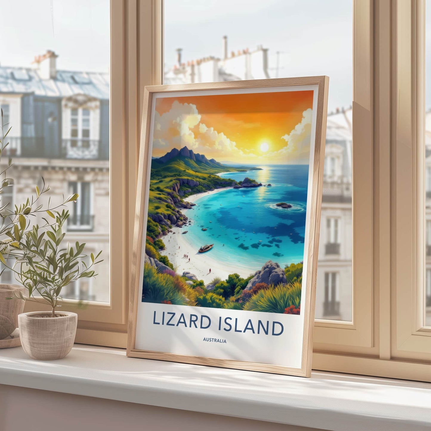 Lizard Island Poster - Australia Travel Art - Tropical Beach Sunset Wall Decor