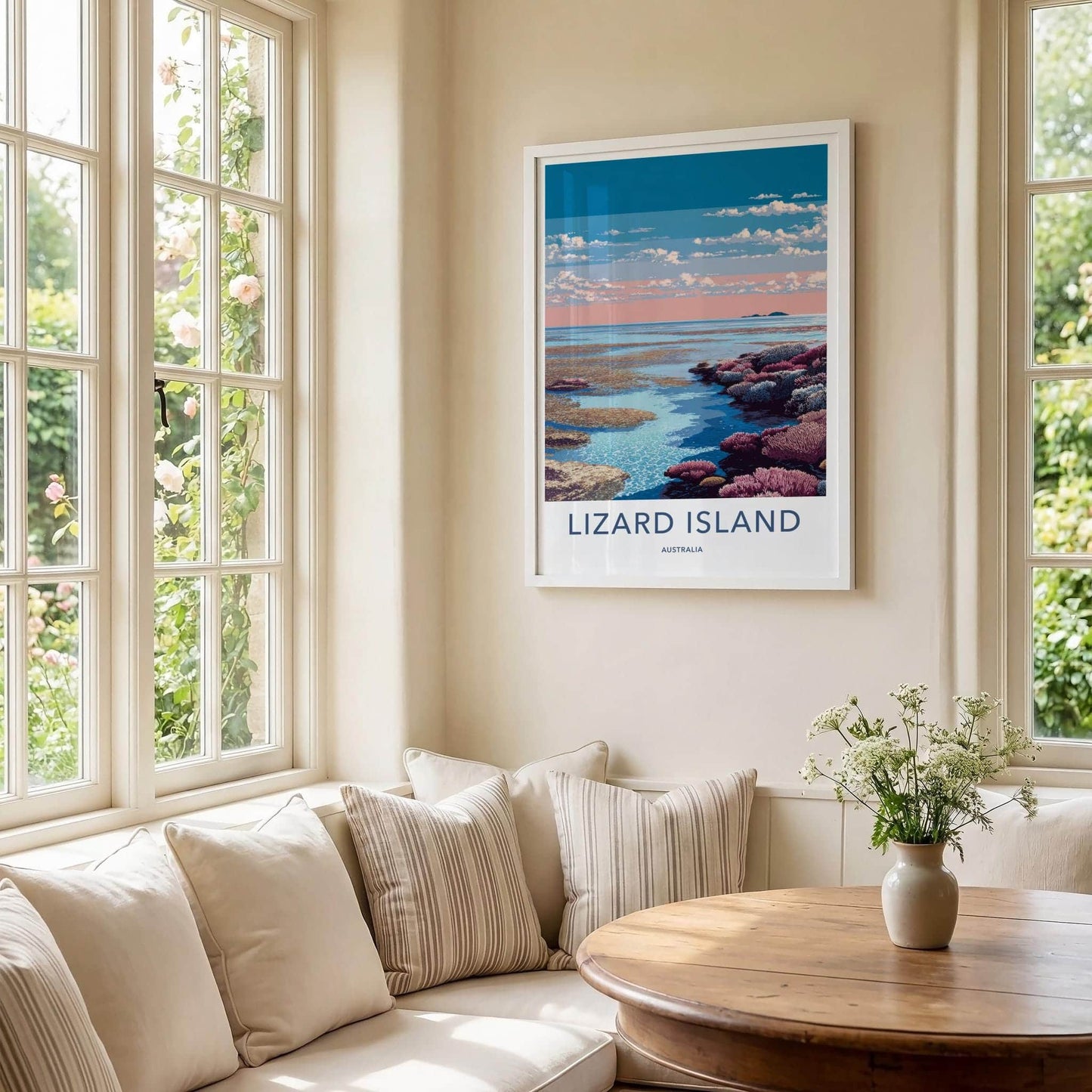 Lizard Island Poster - Australia Travel Art - Vibrant Ocean Reef Home Decor