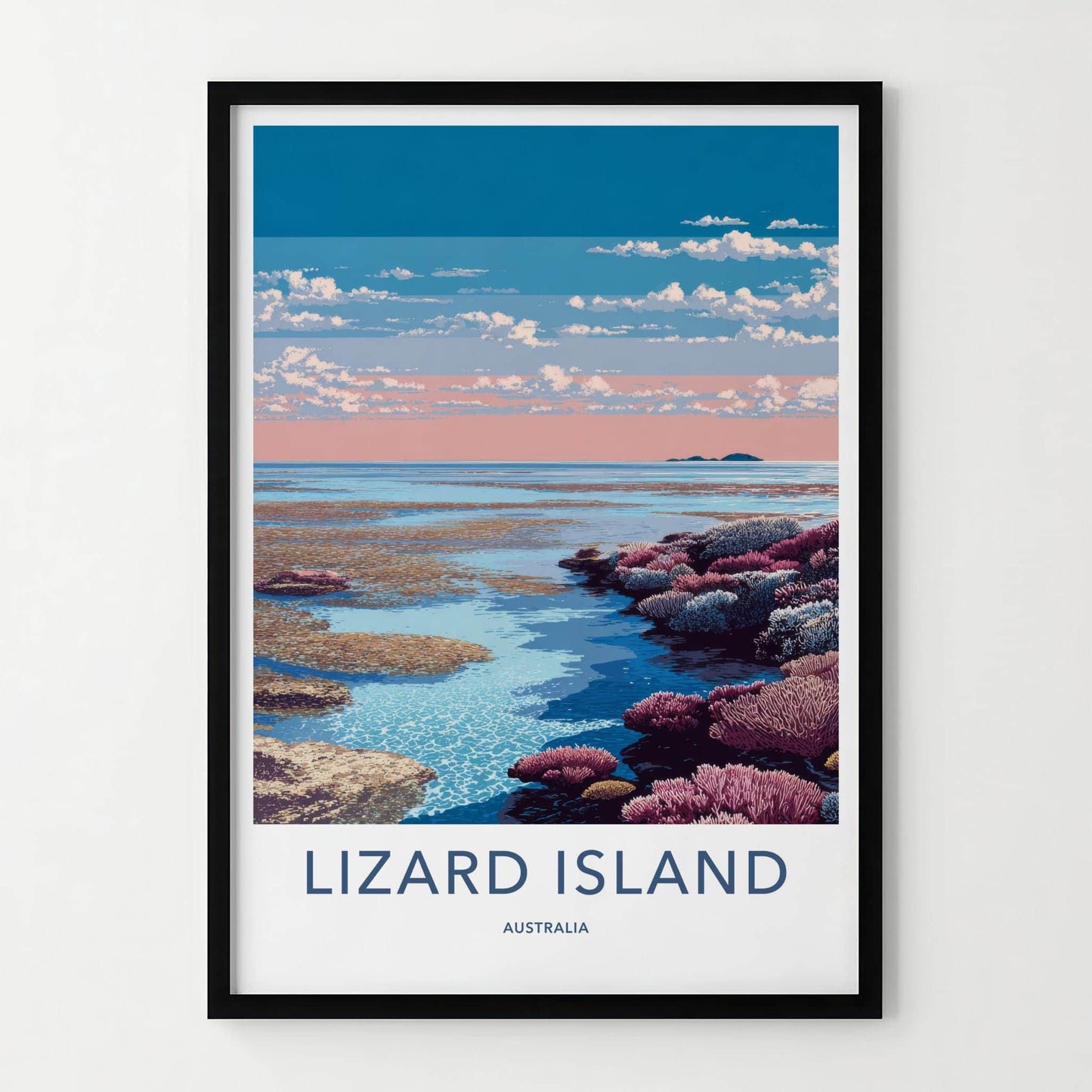 Lizard Island Poster - Australia Travel Art - Vibrant Ocean Reef Home Decor