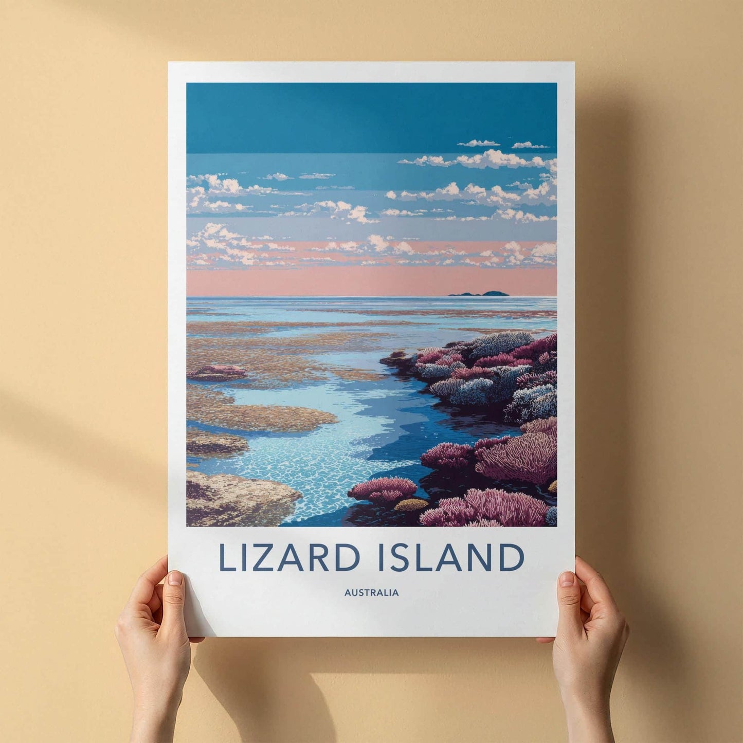 Lizard Island Poster - Australia Travel Art - Vibrant Ocean Reef Home Decor