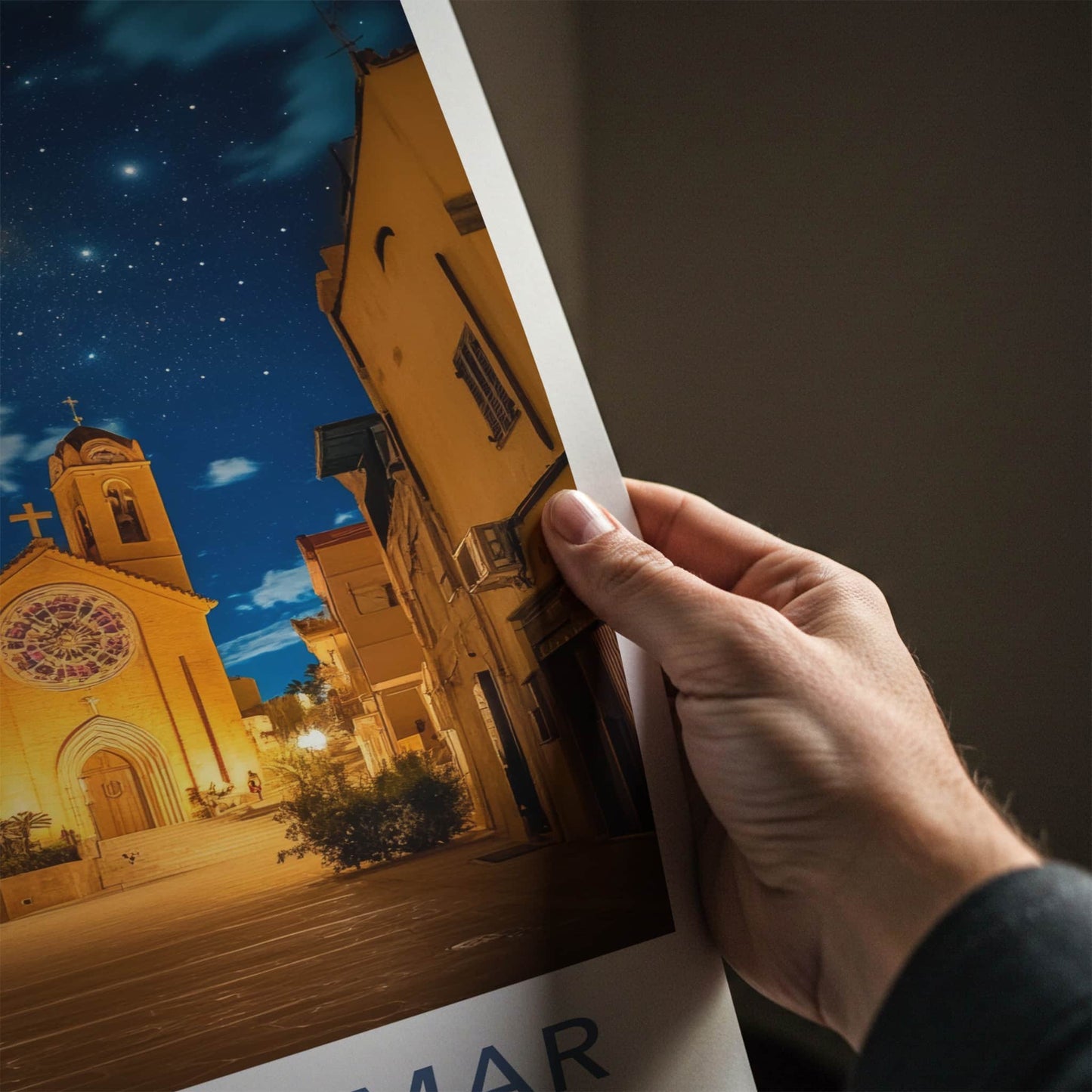 Lloret De Mar Poster - Spain Travel Art - Church Night Sky Home Decor