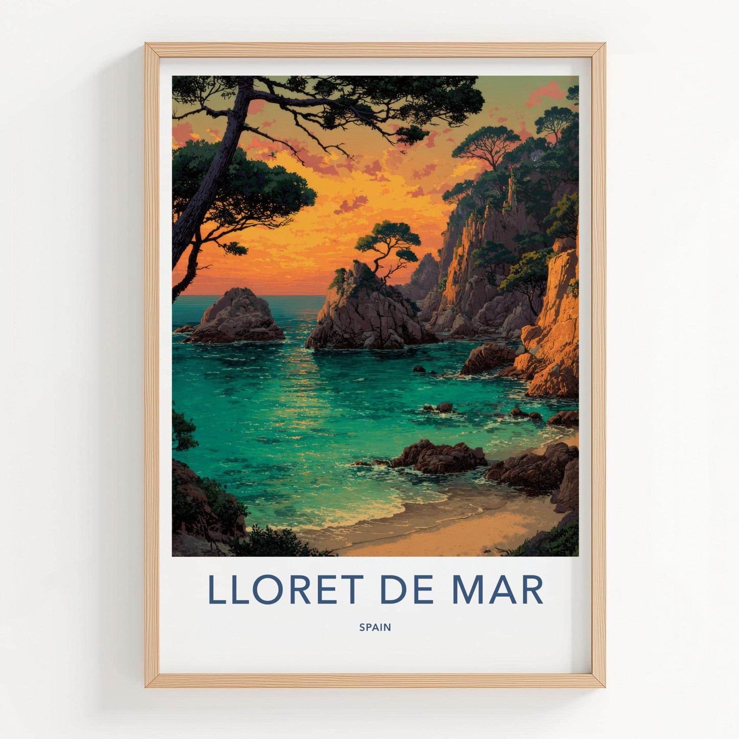 Lloret De Mar Poster - Spain Travel Art - Coastal Sunset View Wall Decor
