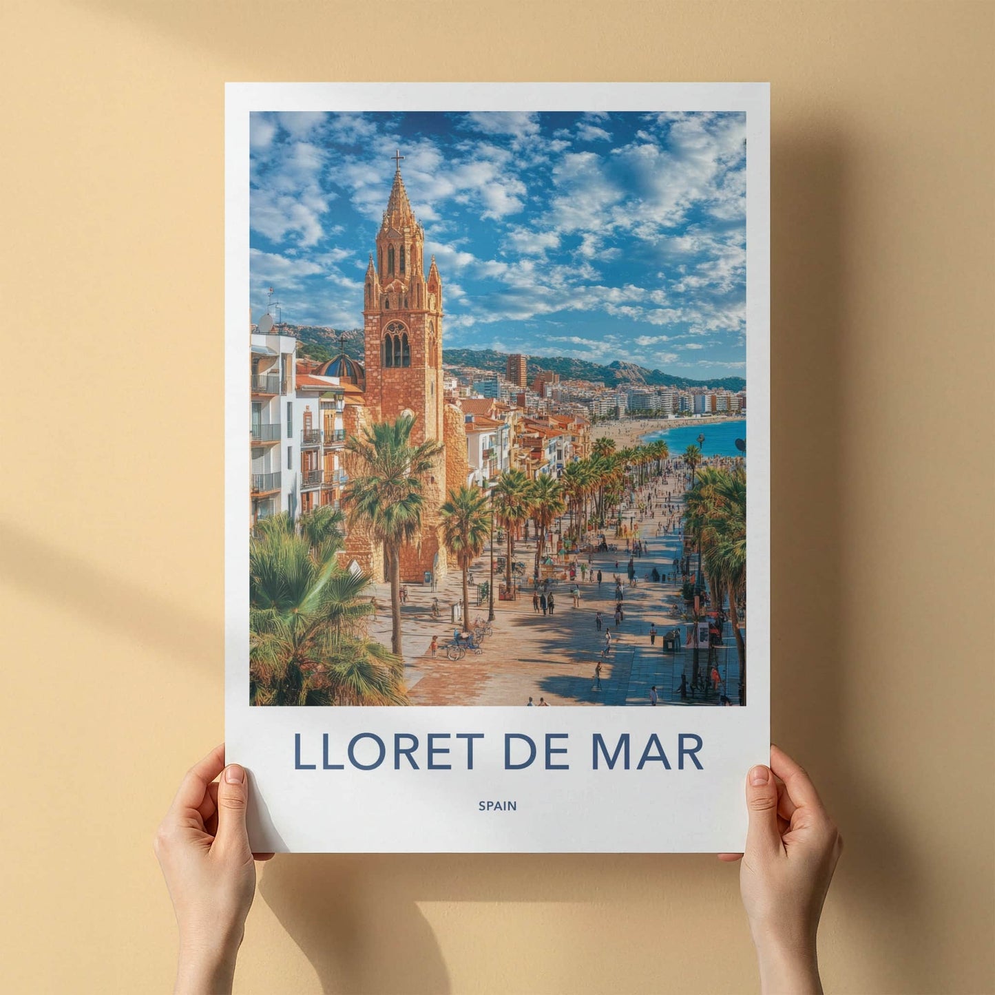 Lloret de Mar Poster - Spain Travel Art - Gothic Church Seaside Home Decor