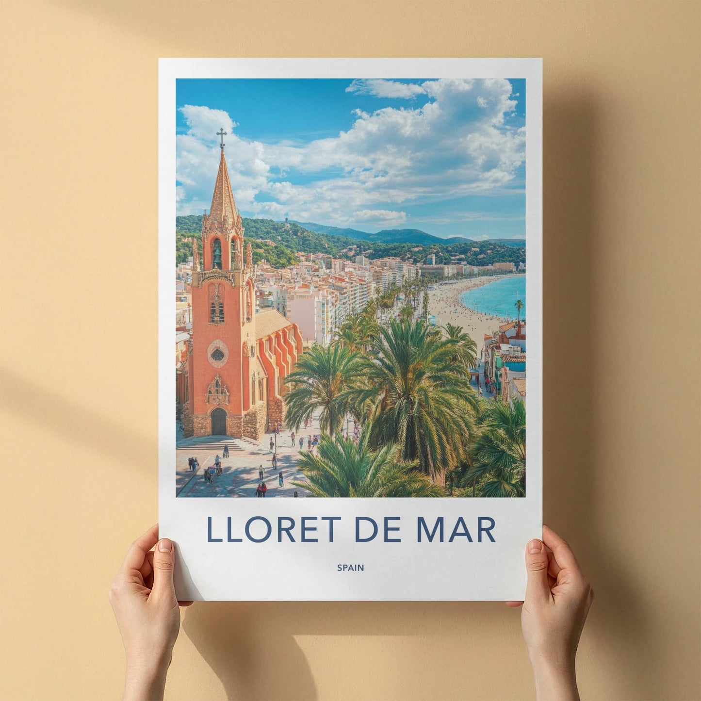 Lloret de Mar Poster - Spain Travel Art - Historic Church Beach Home Decor