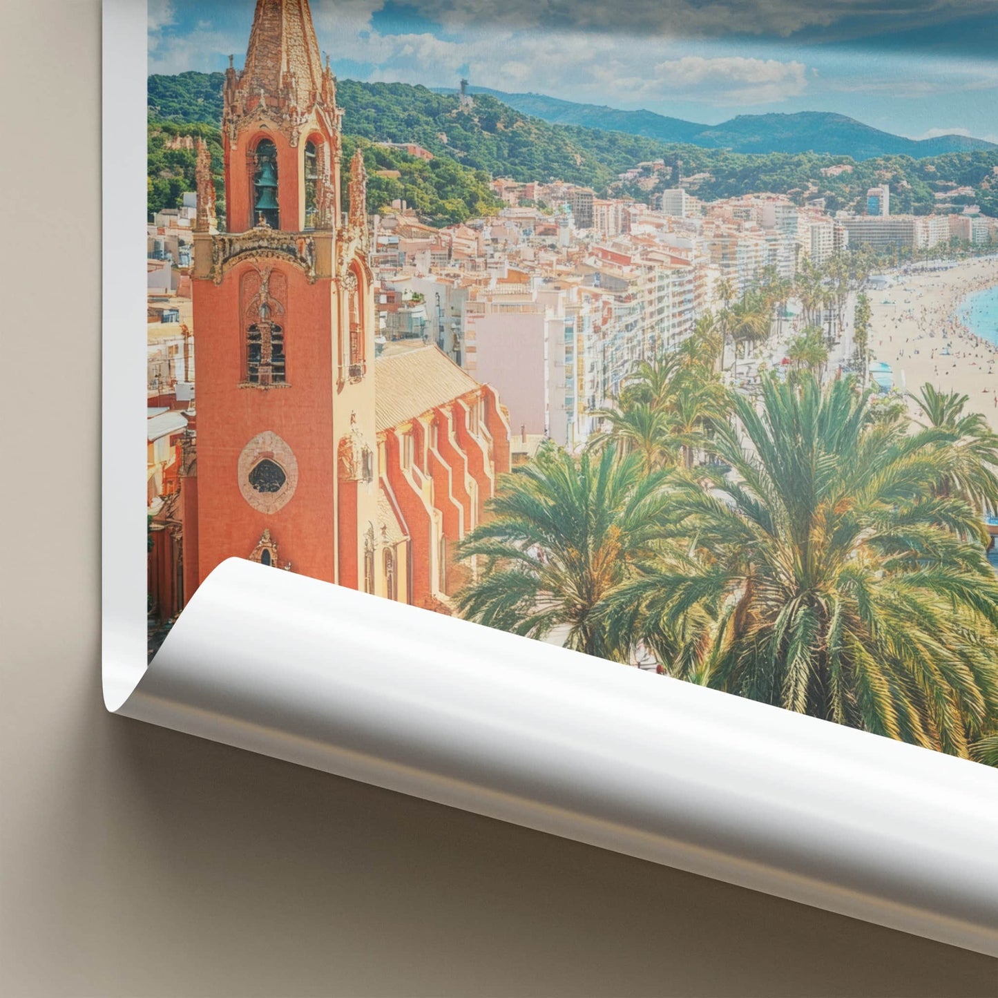 Lloret de Mar Poster - Spain Travel Art - Historic Church Beach Home Decor