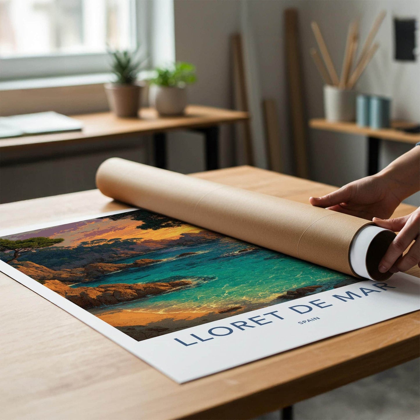 Lloret De Mar Poster - Spain Travel Art - Vibrant Ocean Sunset Home Decor