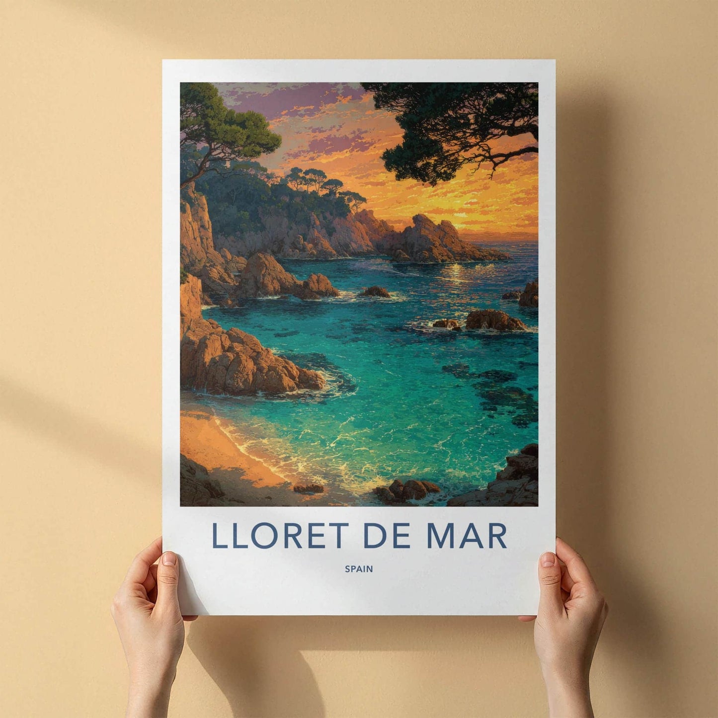 Lloret De Mar Poster - Spain Travel Art - Vibrant Ocean Sunset Home Decor