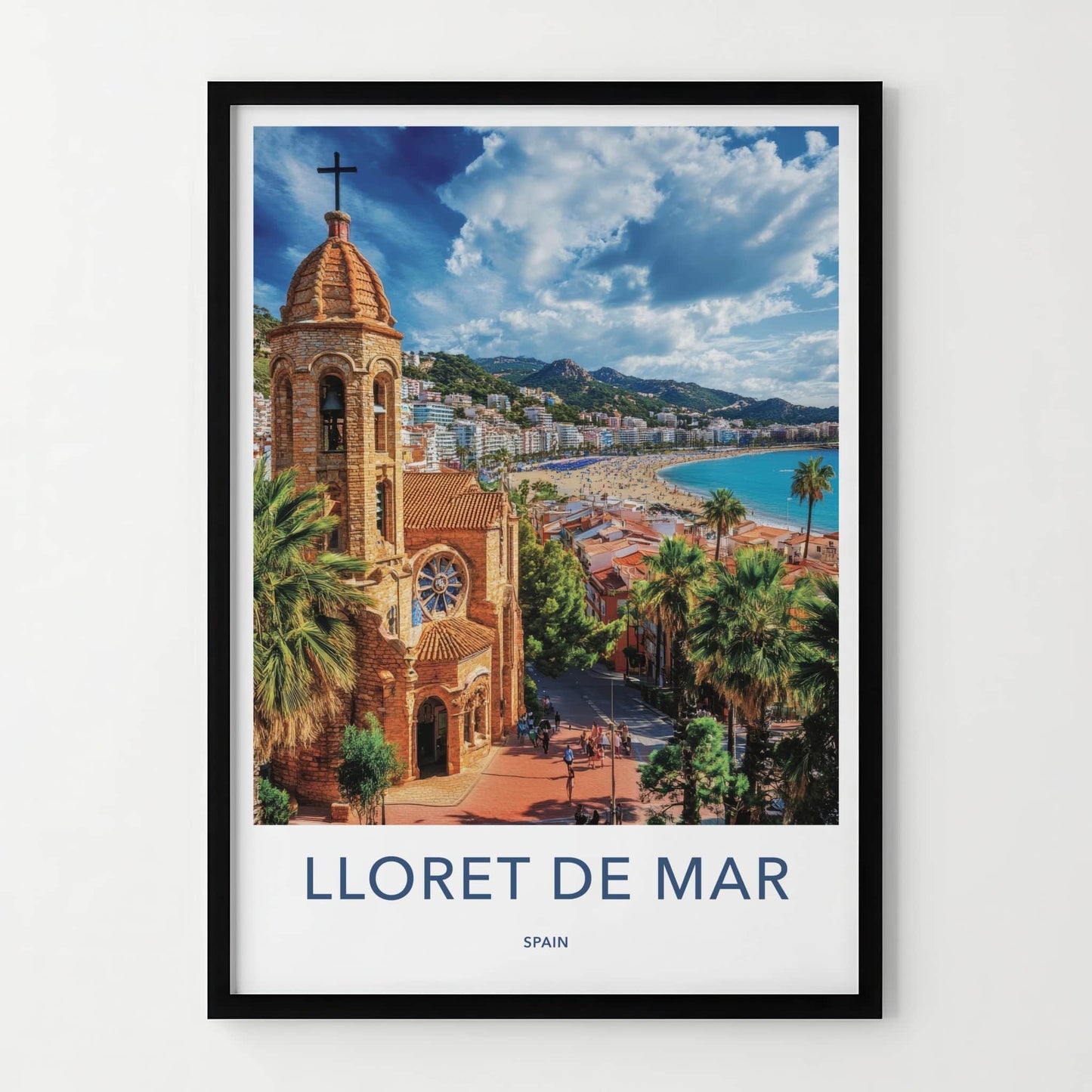 Lloret de Mar Poster - Spain Wall Art - Coastal Town Church Home Decor