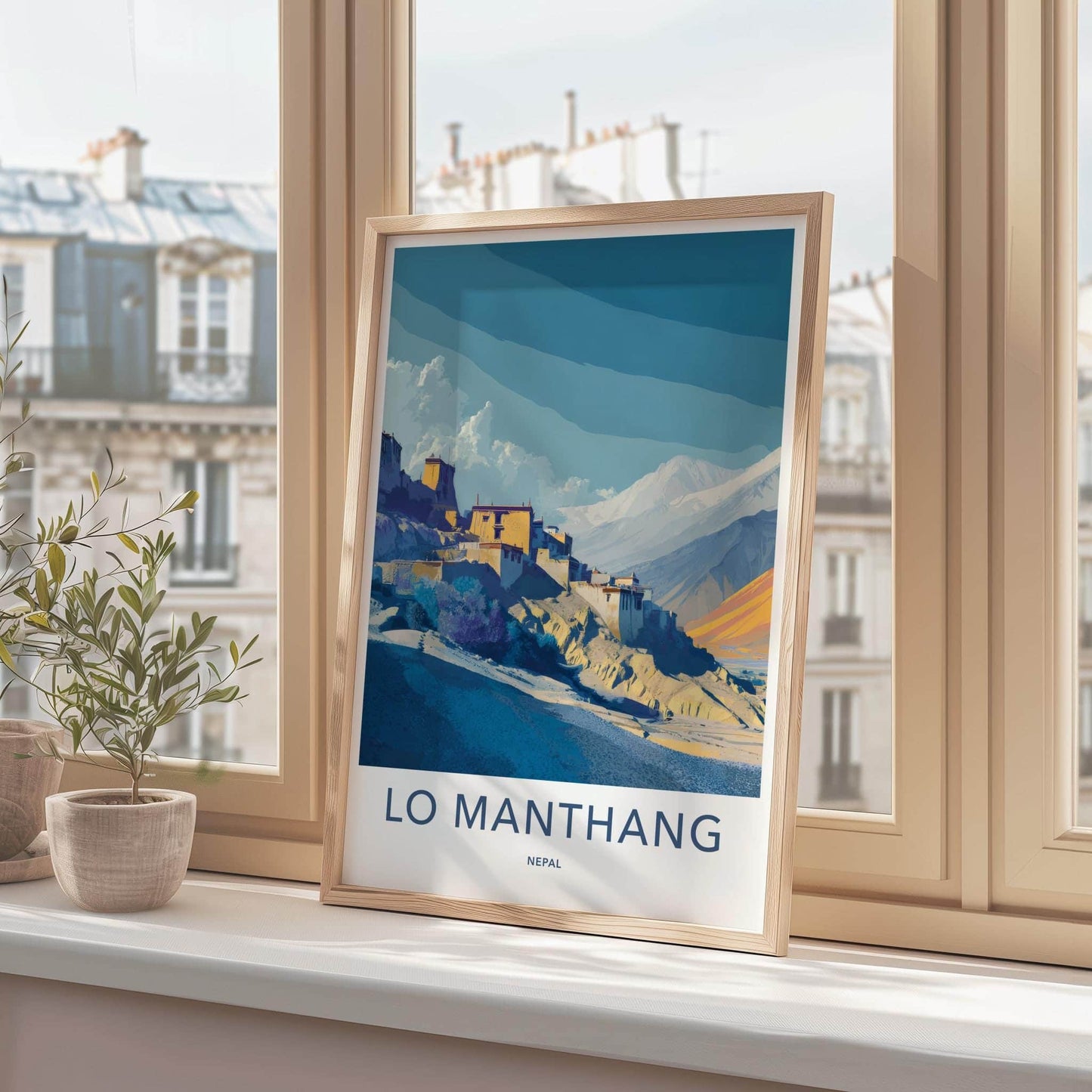 Lo Manthang Poster - Nepal Travel Art - Historic Himalayan Village Home Decor