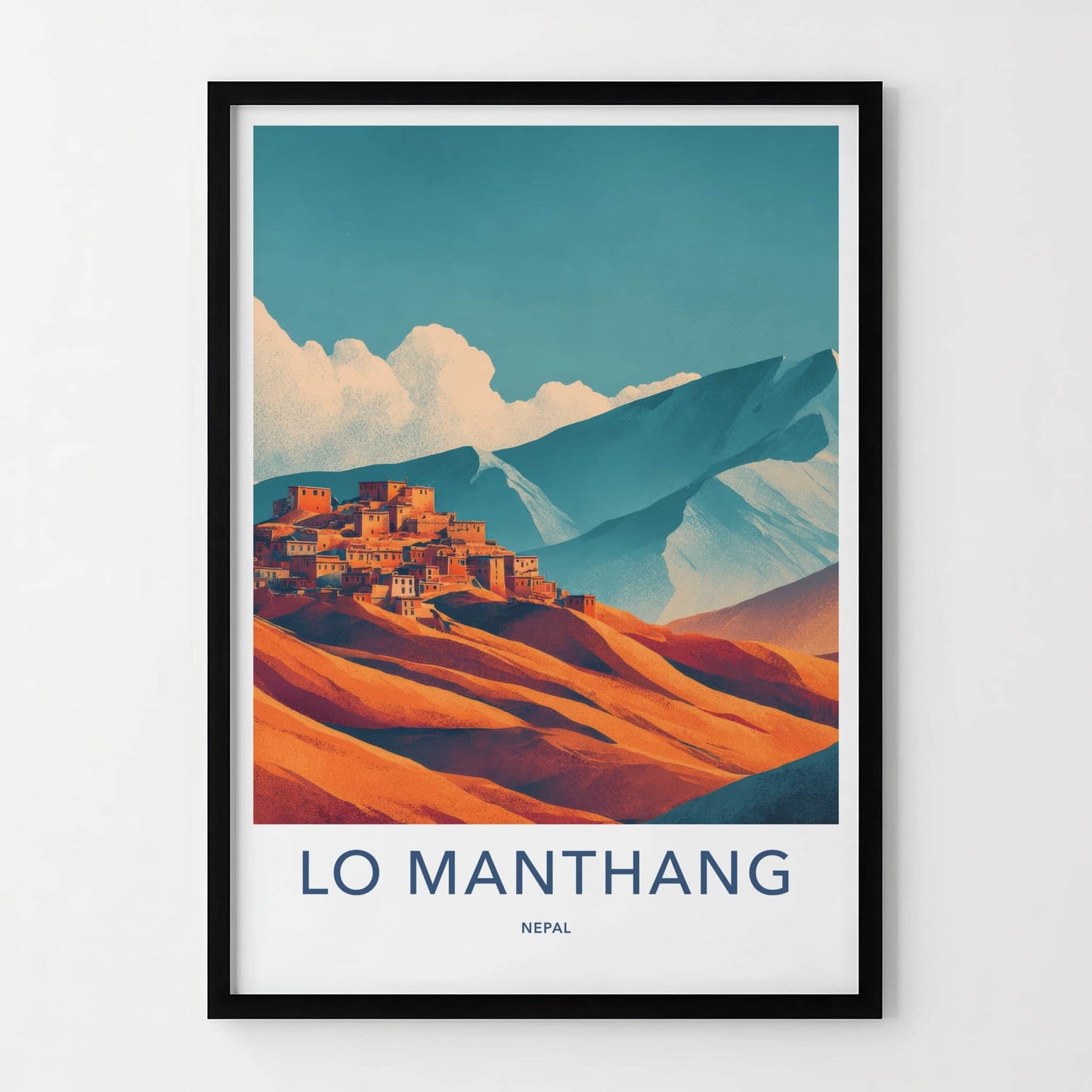 Lo Manthang Poster - Nepal Travel Print - Himalayan Village Art Print