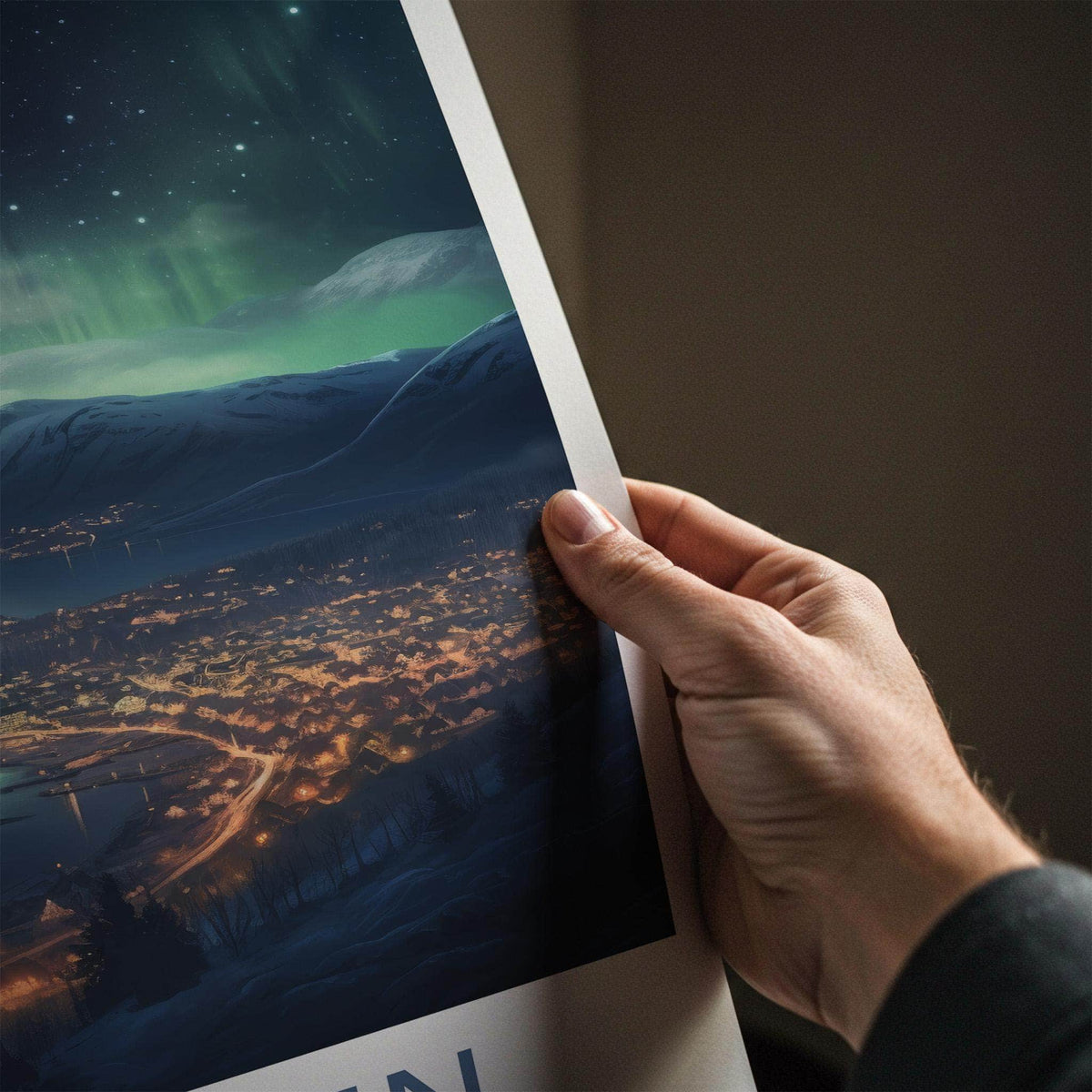 Lofoten Poster - Norway Wall Art Featuring Northern Lights & Winter
