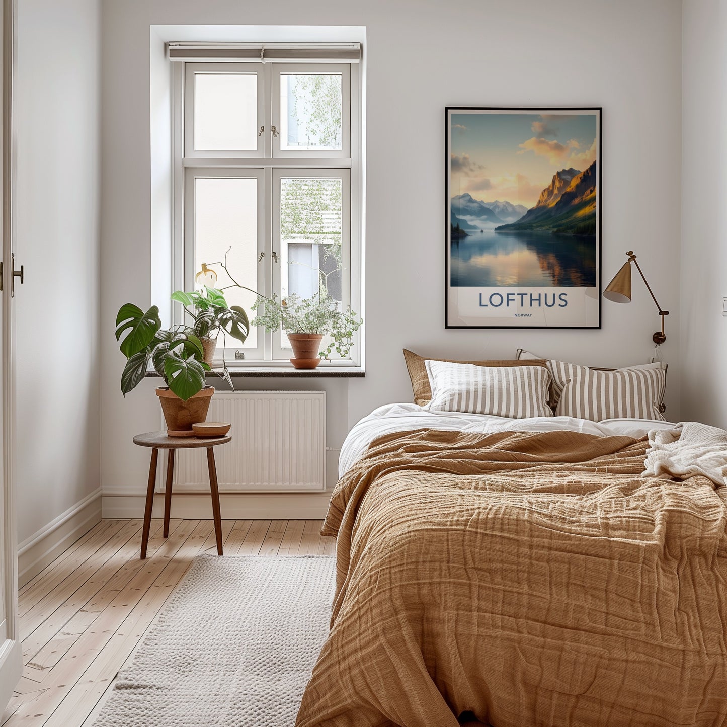 Lofthus Poster - Norway Travel Art - Golden Fjord View Home Decor