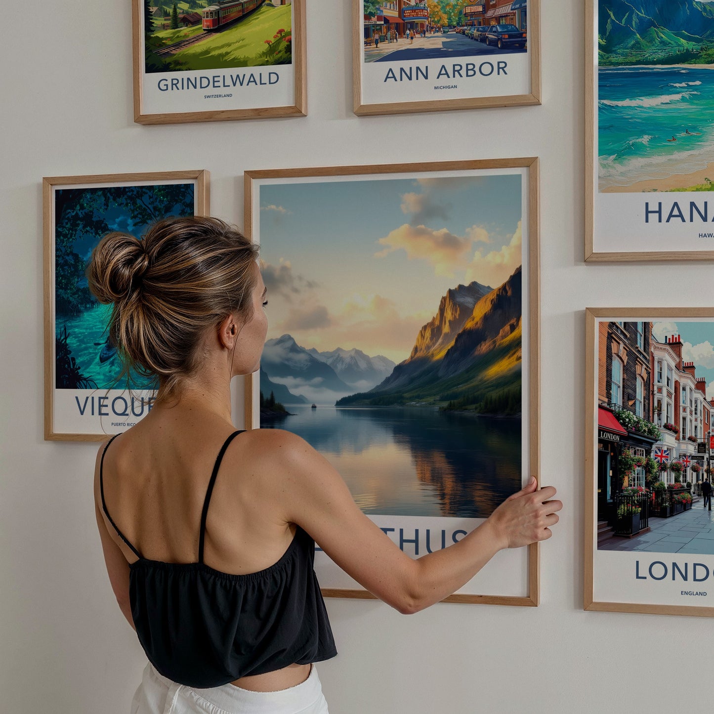 Lofthus Poster - Norway Travel Art - Golden Fjord View Home Decor