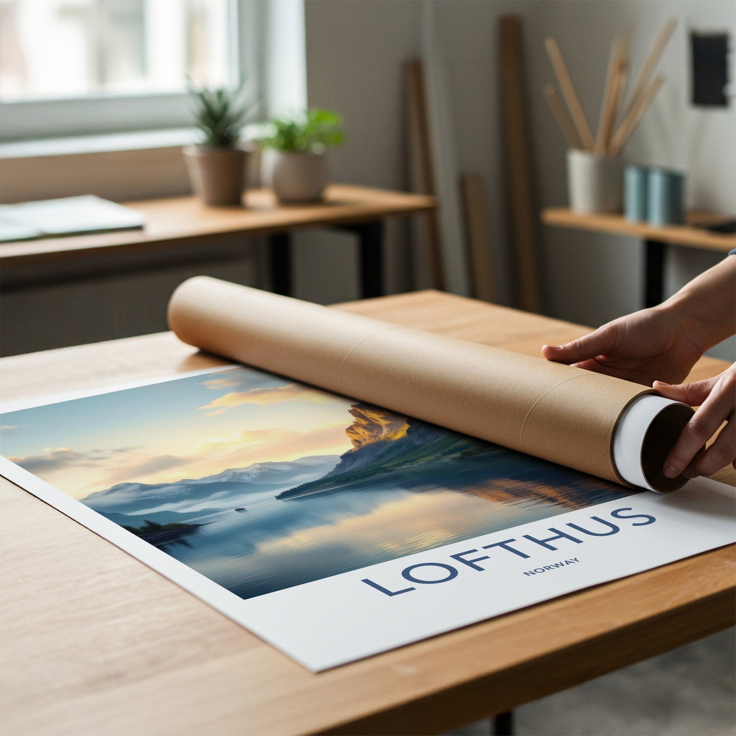 Lofthus Poster - Norway Travel Art - Golden Fjord View Home Decor