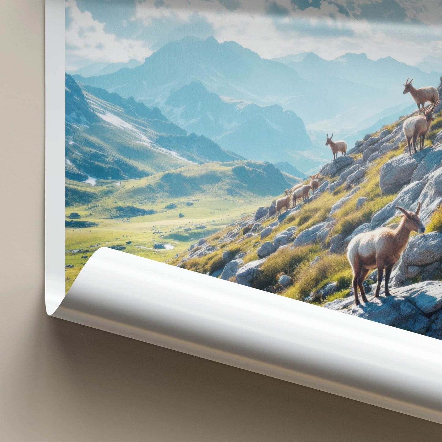 Lombardy Poster - Italy Travel Art - Majestic Mountain Goats Home Decor
