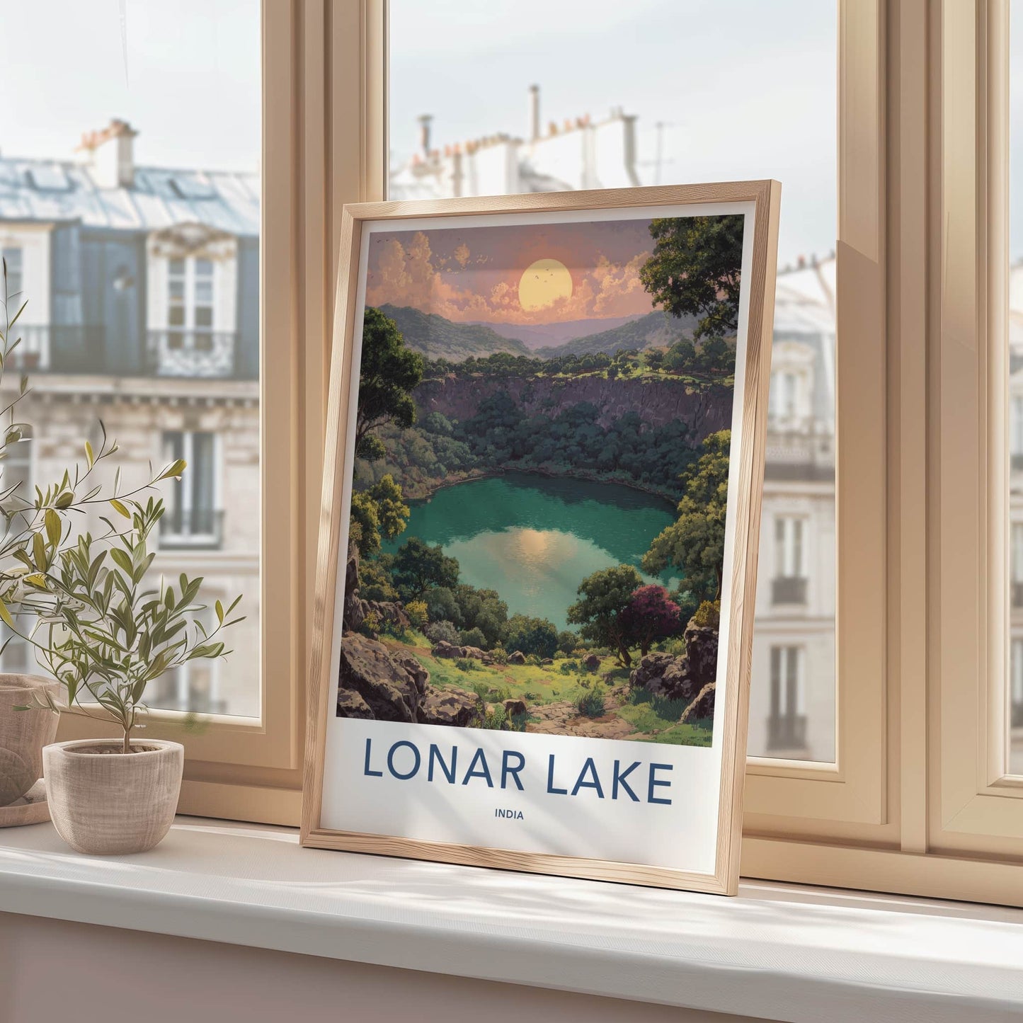 Lonar Lake Poster - India Maharashtra Crater Lake Home Decor