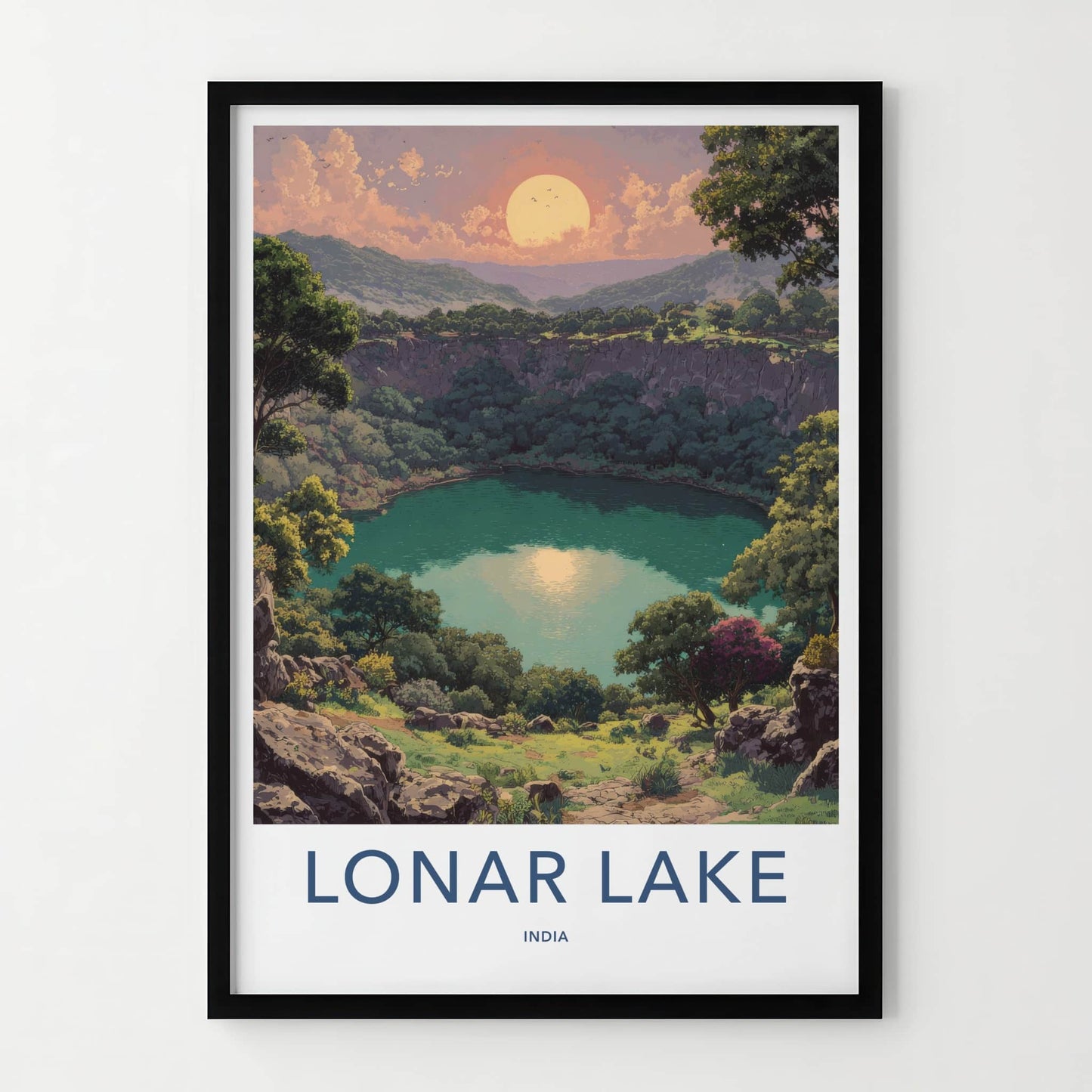 Lonar Lake Poster - India Maharashtra Crater Lake Home Decor