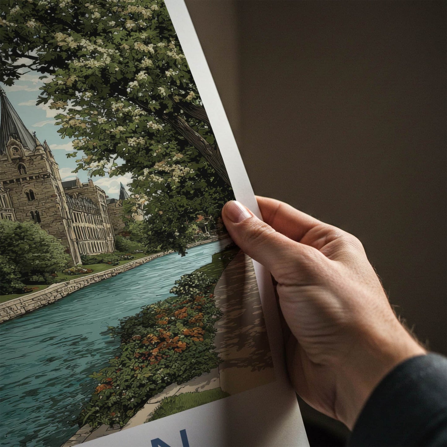 London Poster - Canada Travel Art - Historic Buildings Canal Home Decor
