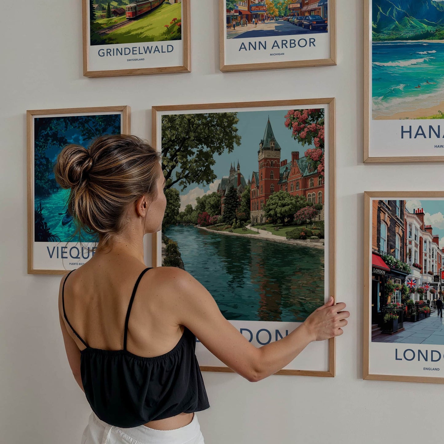 London Poster - Canada Travel Art - Historic Riverfront Architecture Wall Decor
